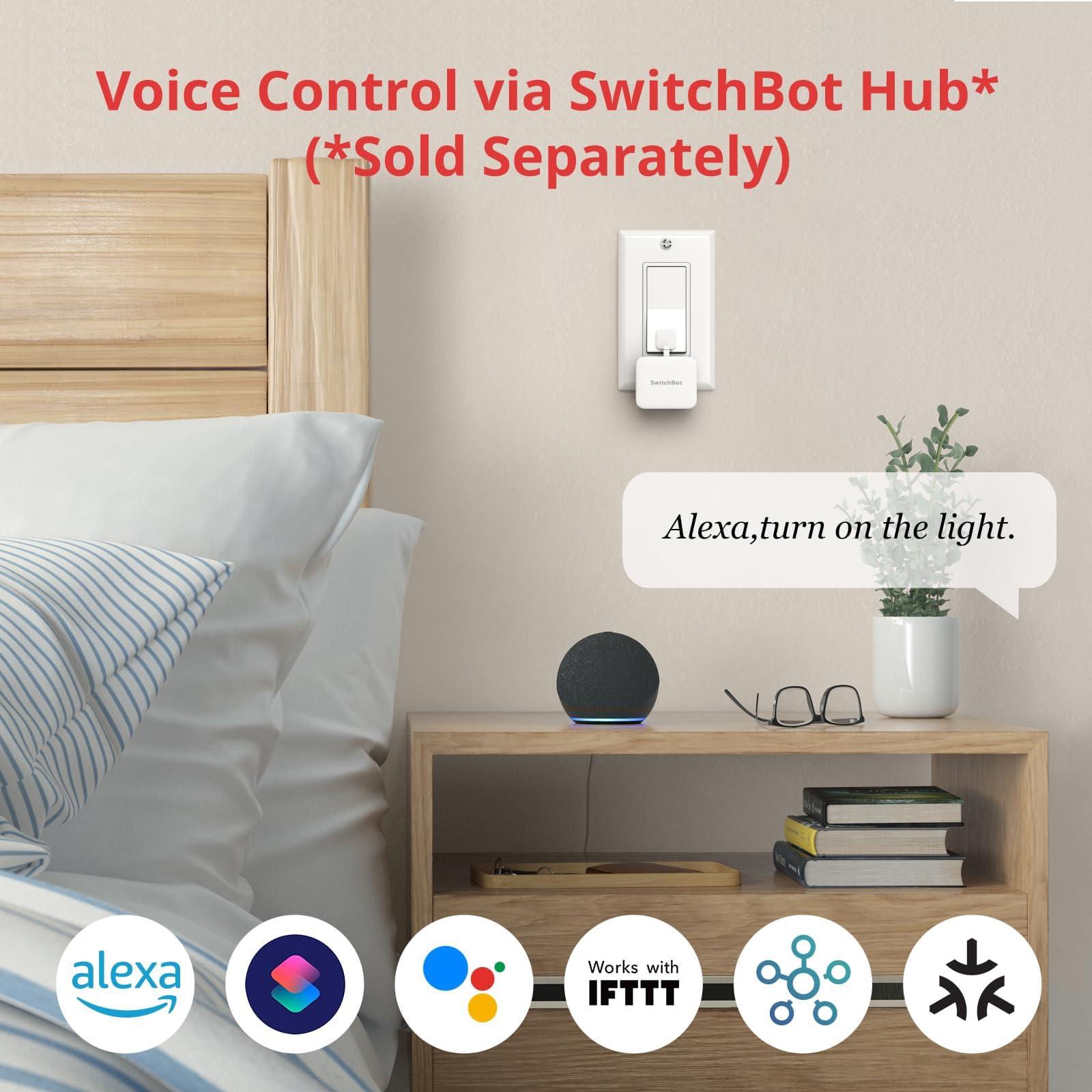 SwitchBot Smart Bluetooth Switch Toggle (Wiederaufladbar) - Fingerbot für Schalter, 1,0kgf, USB-C, App-Timer, fügen Sie Hub hinzu für Alexa, Siri & Matter