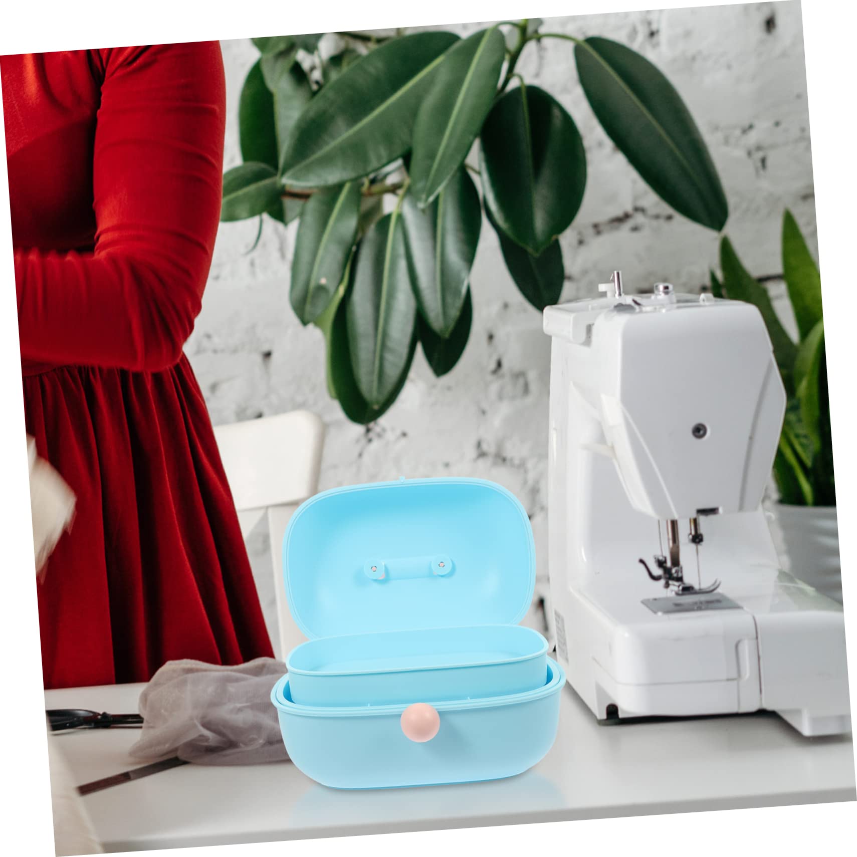 Uonlytech Scatola Organizer Multiuso a 3 Livelli Blu in Plastica | Capacità Ampia, per Bambine e Ragazze, Pratico per Bijoux e Accessori Manicure