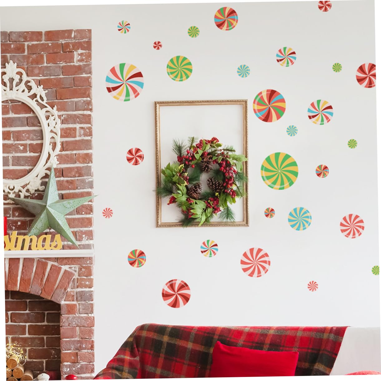 Hemobllo 8blätter Teiliges Bunter Weihnachts- Und Bodenkleber Selbstklebende Sticker Für Fenster Und Wände Kreative -dekoration Für Festliches Zuhause