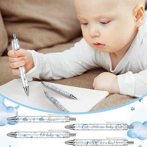 Miniatura 4 de Chuangdi 24 Pcs Boy Baby Shower Ballpoint Pens Favors Bulk Retractable Ballpoint Pen Black Ink with Gifts for Guests School Supply