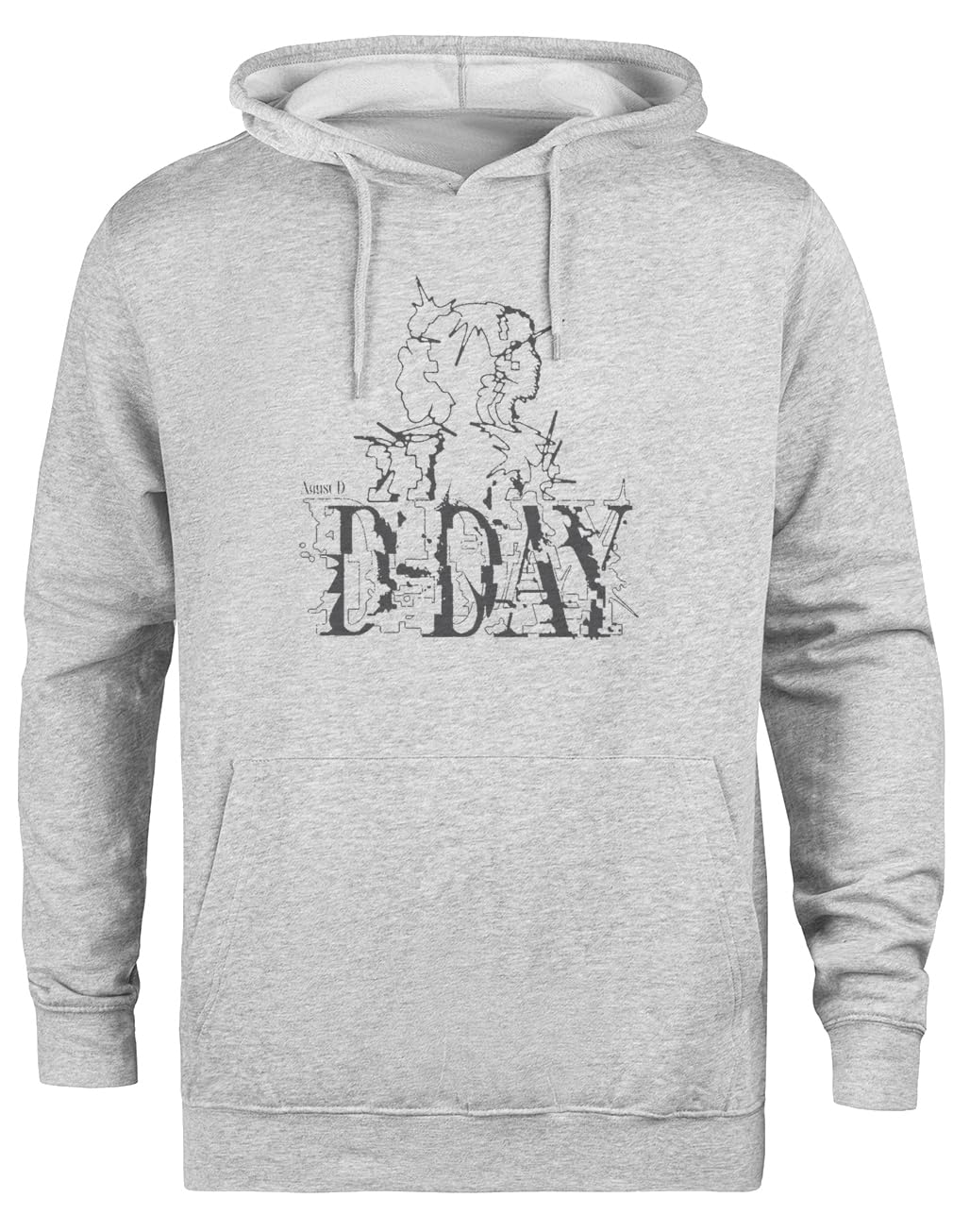Agust D D Day Felpa Grigia Unisex Eco-Friendly Unisex Grey Hoodie Eco-Friendly Hooded Jacket