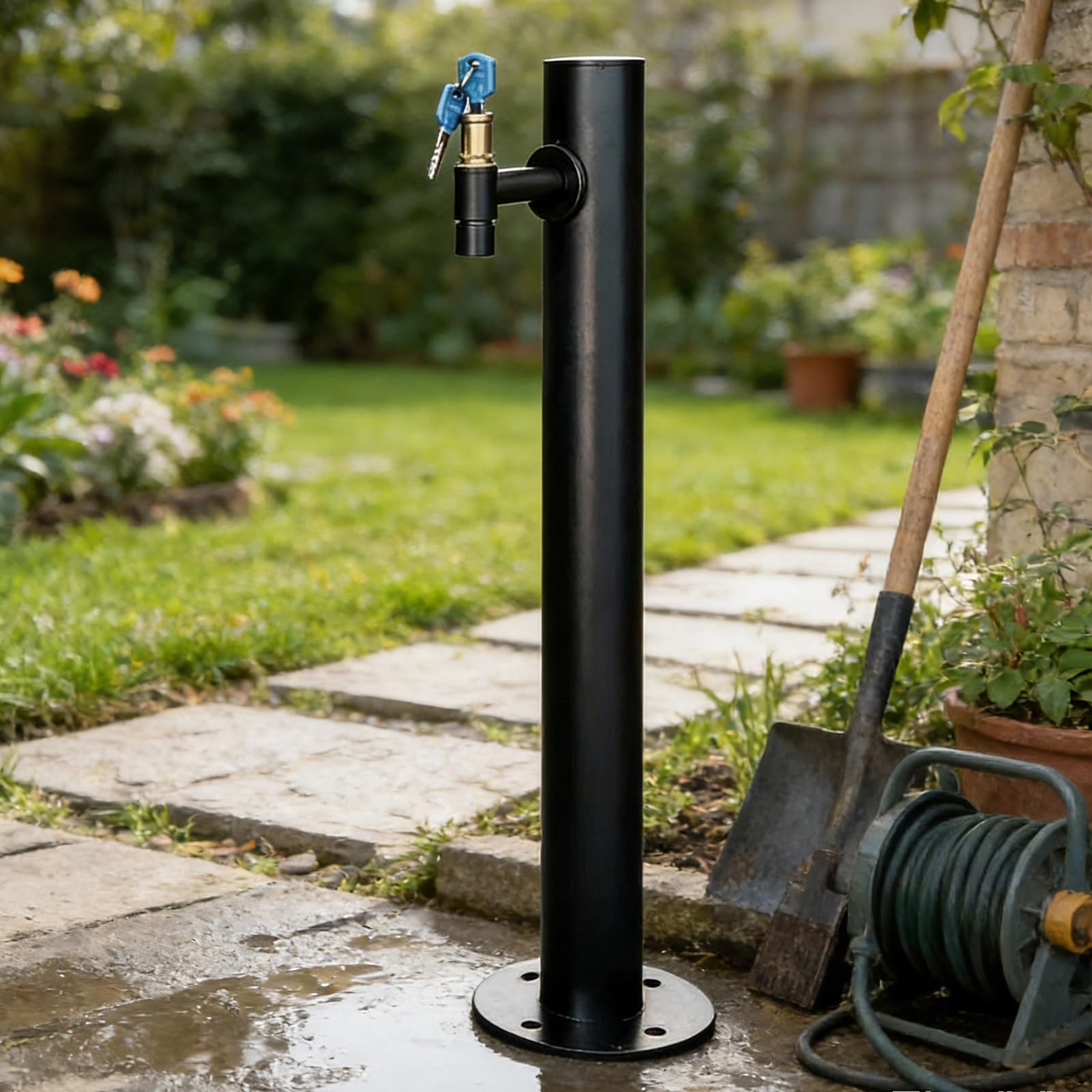 XDLEDMKIZ Free Standing Garden Water Column, Frost Proof Outdoor Faucet Post, Vertical Yard Hydrant with Tap for Patio, Backyard, Garden Wat