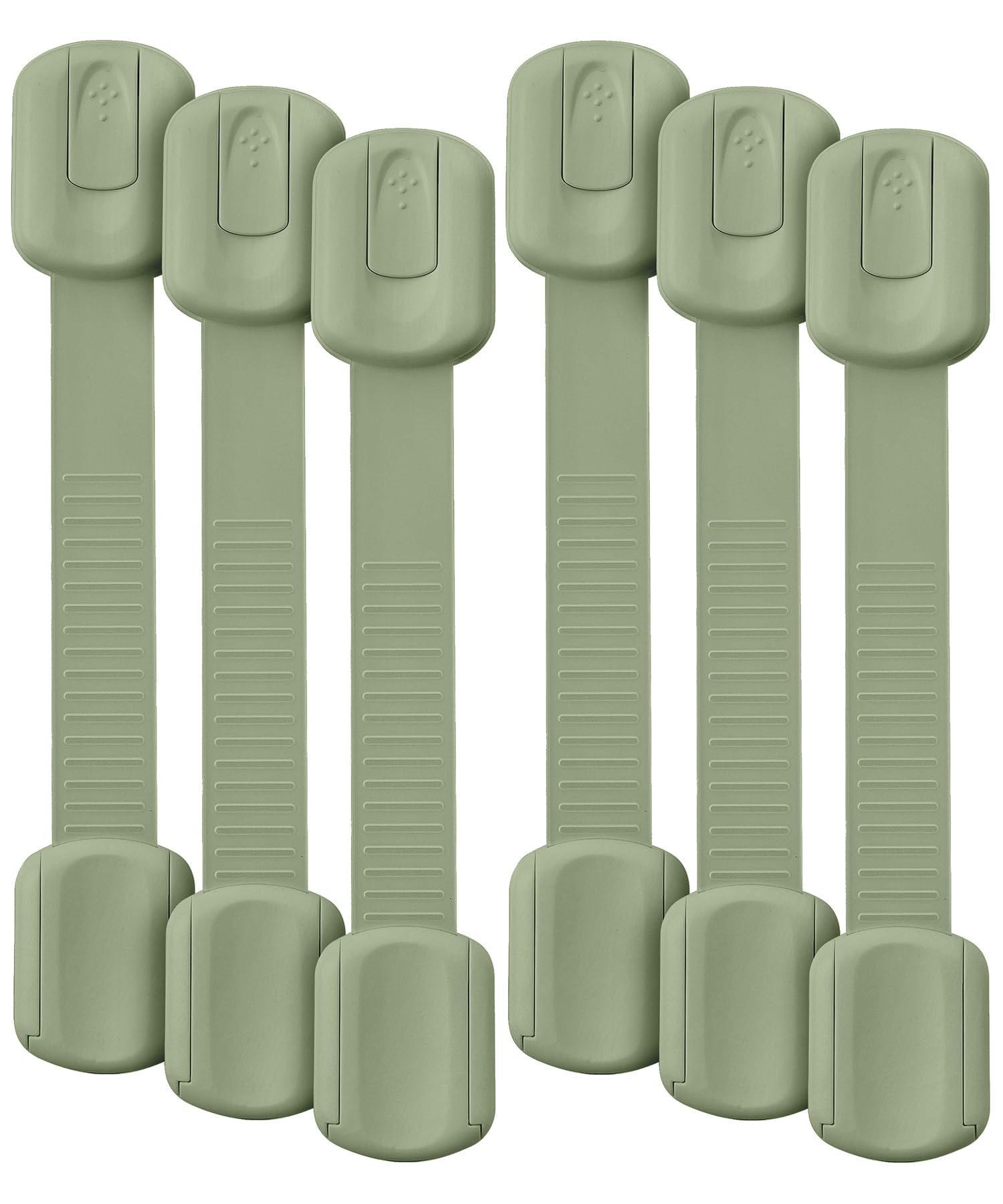 Bates- Child Safety Strap Locks, 6 Pack, Dusty Green, Baby Cabinet Locks with Adjustable Strap Length