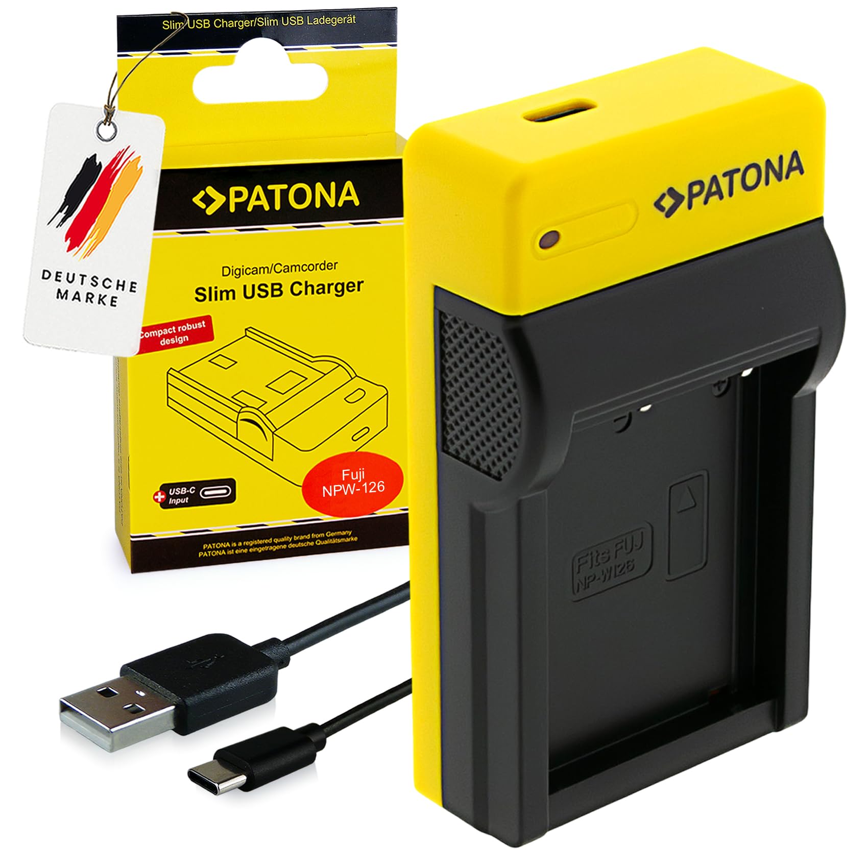 PATONA Protect NP-W126s Batteria 1210mAh con caricatore USB-C slim – sostituisce Fujifilm NP-W126/W126S – per X-T1 X-T3 X-T20 X-T30 X-T100 X-T200 X-Pro2 X-Pro3 X-A5 X-A7 X100F X-H1 – kit da viaggio