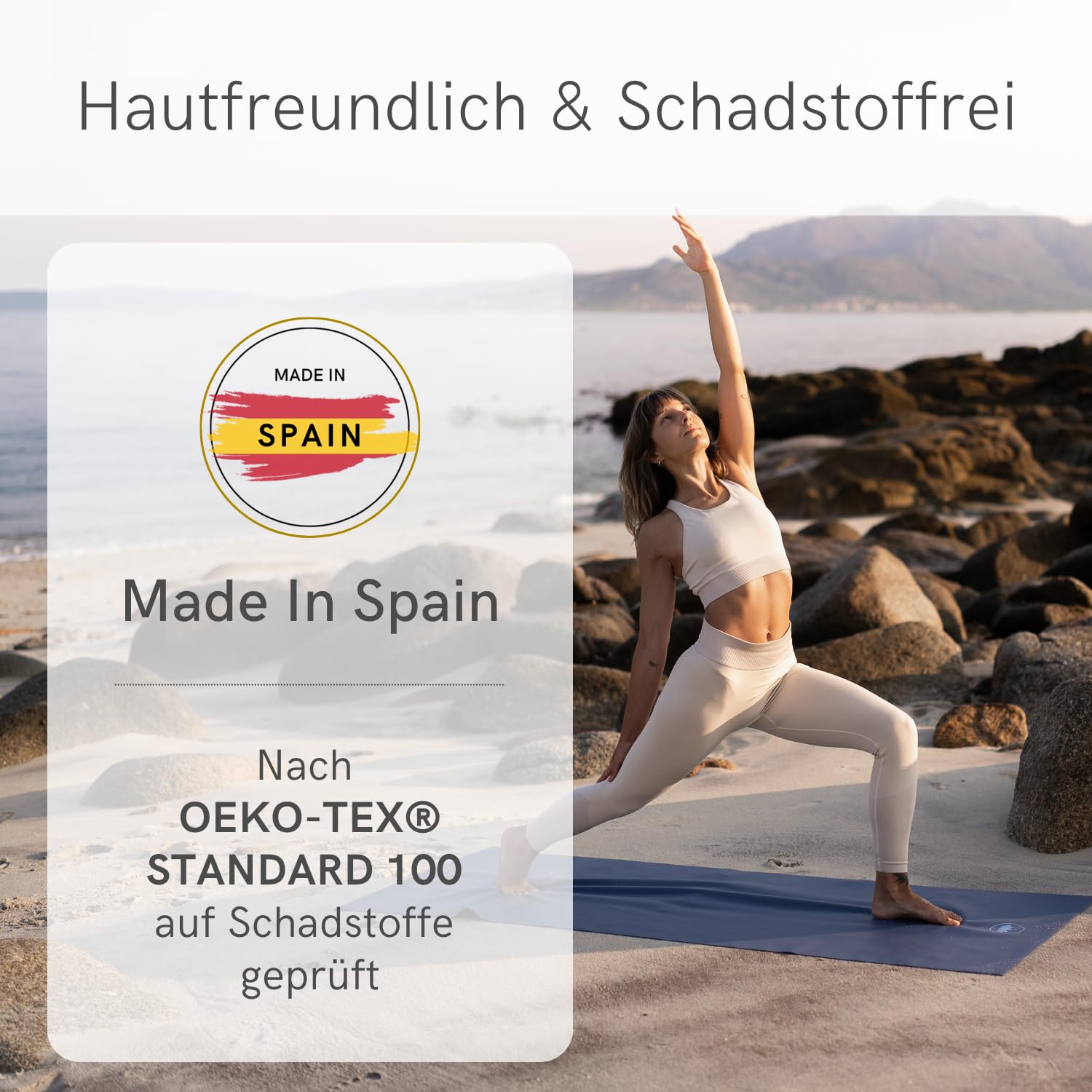 Lotuscrafts® Yogamatte dünn und faltbar, aus Naturkautschuk, Made in Spain, 1kg leiche Reisematte, 185 x 65 x 0,13 cm, Yoga Matte Dünn für Unterwegs