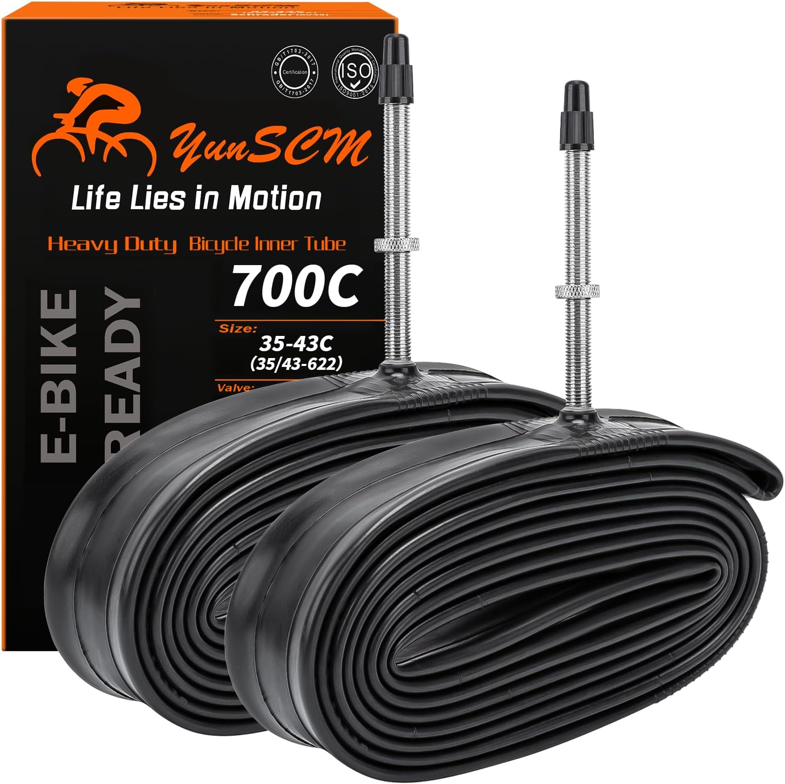 – 700C Heavy Duty Bike Tubes 700x35C/38C/40C/43C 60mm Presta Valve 700C Bicycle Tubes for 700x35C 700x36C 700x37C 700x38C 700x40C 700x42C 700x43c (35/43-622) Bike Tire Tubes 2-PCS