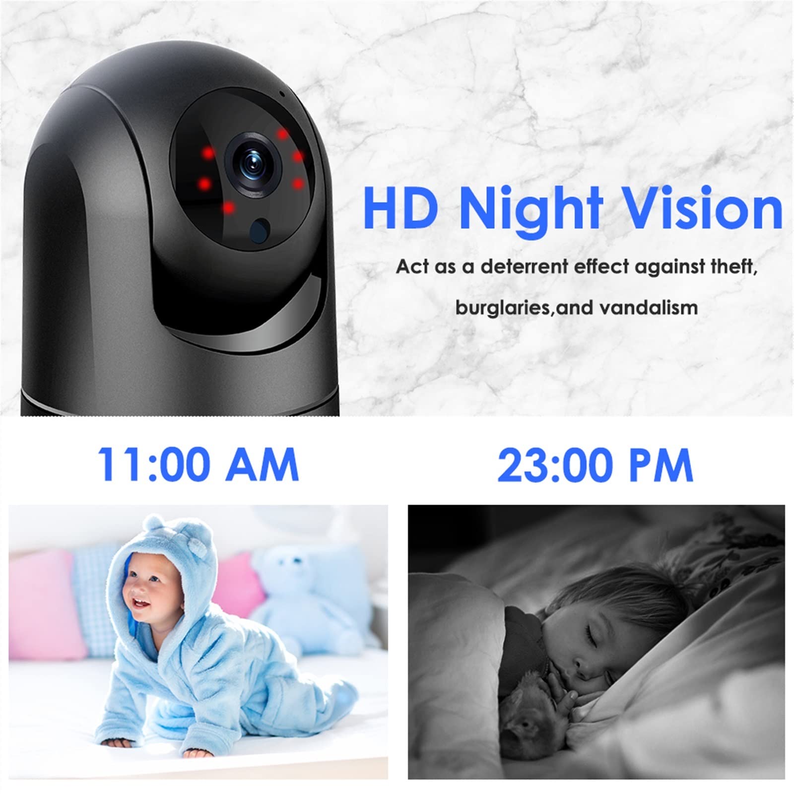 Telecamera Wifi Esterno, Telecamera IP 5G 1080P Baby Monitor Telecamera di sicurezza CCTV Indoor AI Tracking Telecamera di videosorveglianza for visione notturna IR Alexa P2P ,Sicurezza, Antifurto(4MP