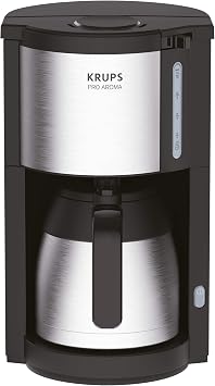 KRUPS KM305D ProAroma Drip Coffee Maker | Stainless Steel Vacuum Jug | Automatic Shut-Off | 10-15 Cups | 800 W | 1.25 L Water Tank | Black/Stainless Steel