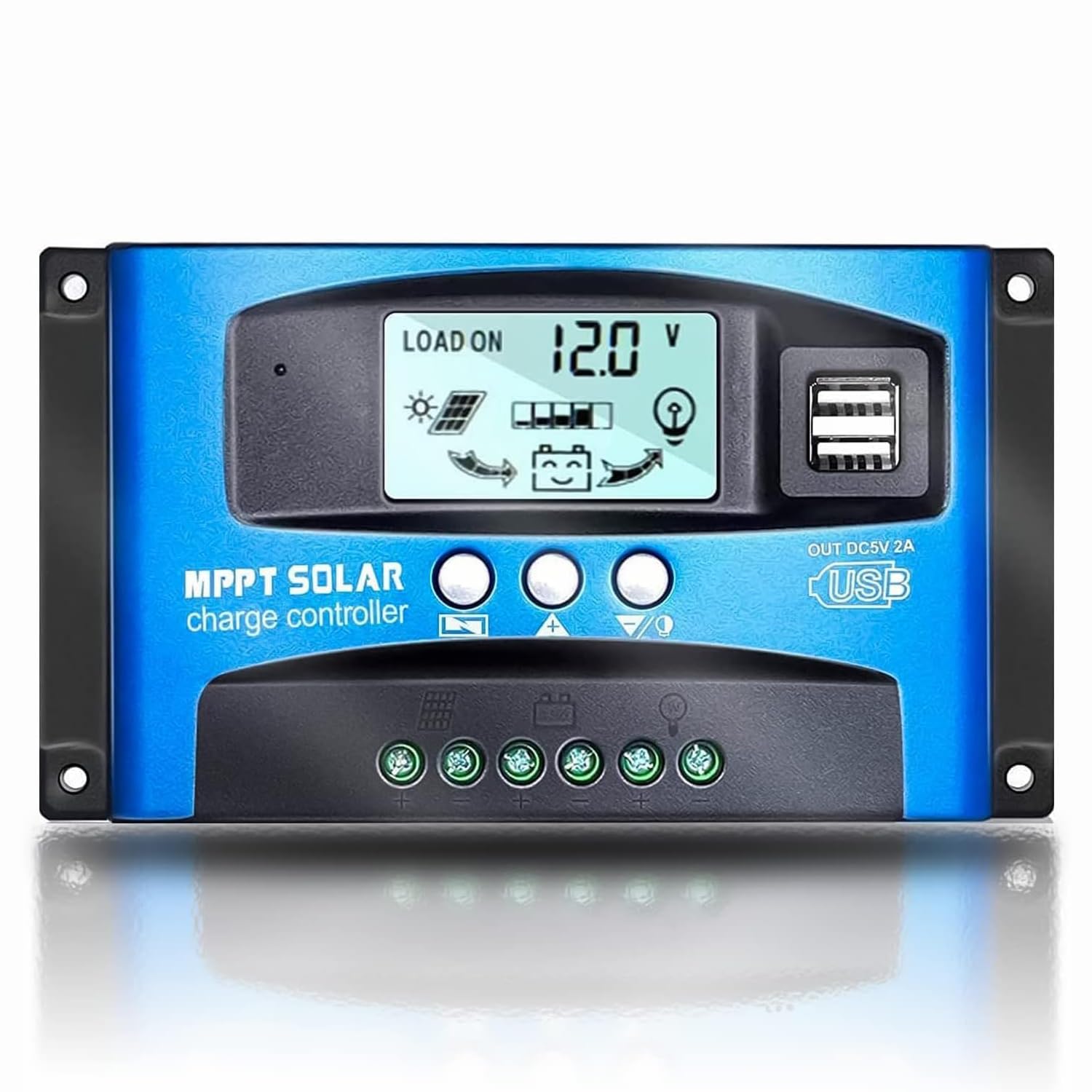 Y&H MPPT チャージコントローラー 60A 12V/24V ソーラーコントローラー USB5V 液晶画面付き 太陽パネルチャージコントローラー複数の保護機能 屋内負荷 街灯庭園 鉛蓄電池およびリチウム電池に対応