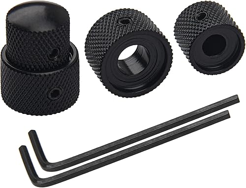 Miniatura 4 de 2 perillas de control apiladas concéntricas dobles para guitarra eléctrica y bajo (negro)