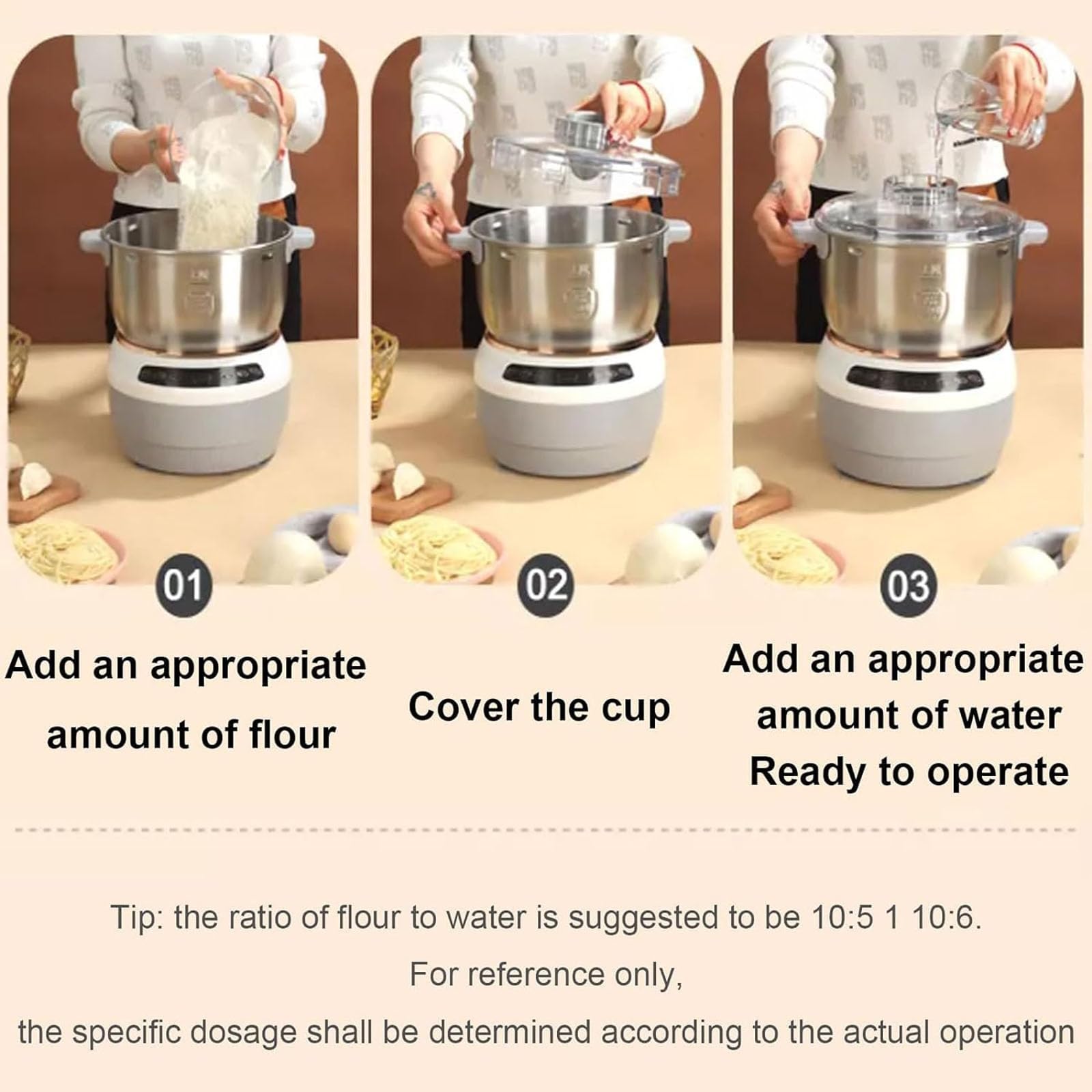 Impastatrice completamente automatica, macchina per impastare con funzione di fermento, impastatrice con pannello di temporizzazione e cella di lievitazione, per dolci fatti in casa