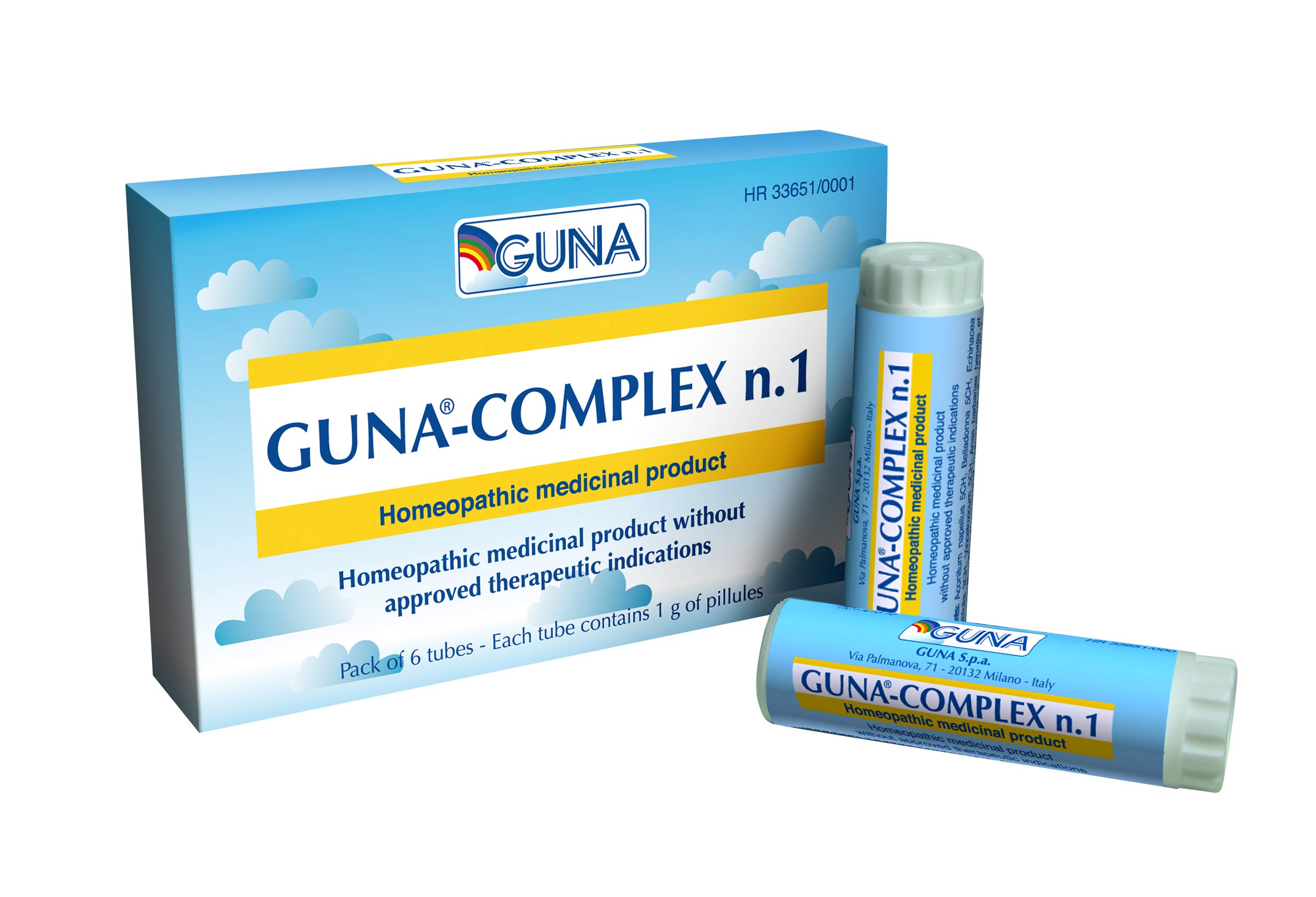 COMPLEX N.1 (previously Guna Flu and Omeogriphi) Pack Containing 6 Tubes of 1 Gram
