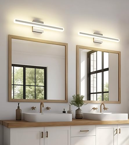 Miniatura 7 de JUSHENG Luces de tocador de níquel cepillado para baño, barra de luz regulable 5CCT, accesorios de iluminación LED modernos para baño sobre el