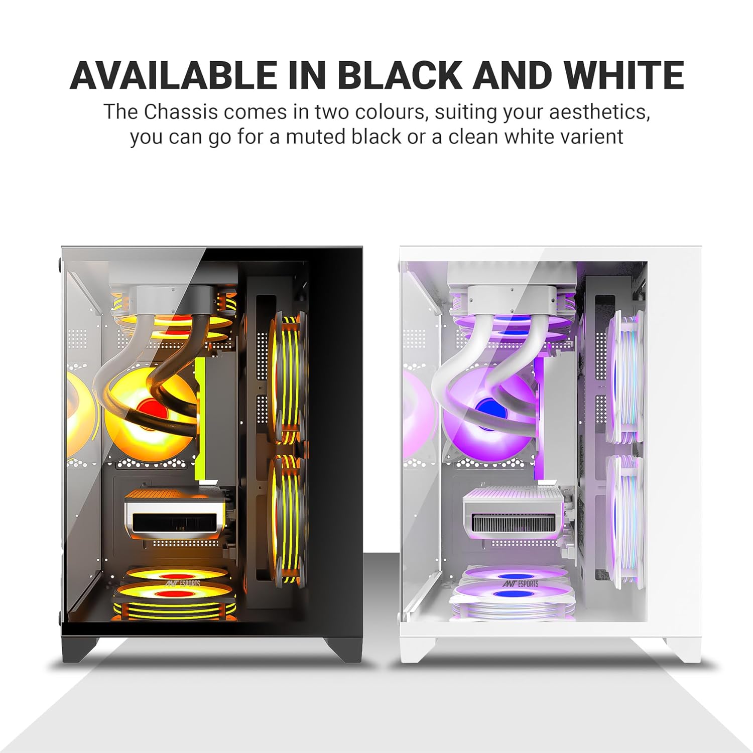 Ant Esports Crystal Z2 Mid-Tower Computer Case/Gaming Cabinet – White | Support Micro-ATX, Mini-ITX | Pre-Installed 3 ARGB Infinity Mirror Fans 56 71V0TOd6KuL. SL1500