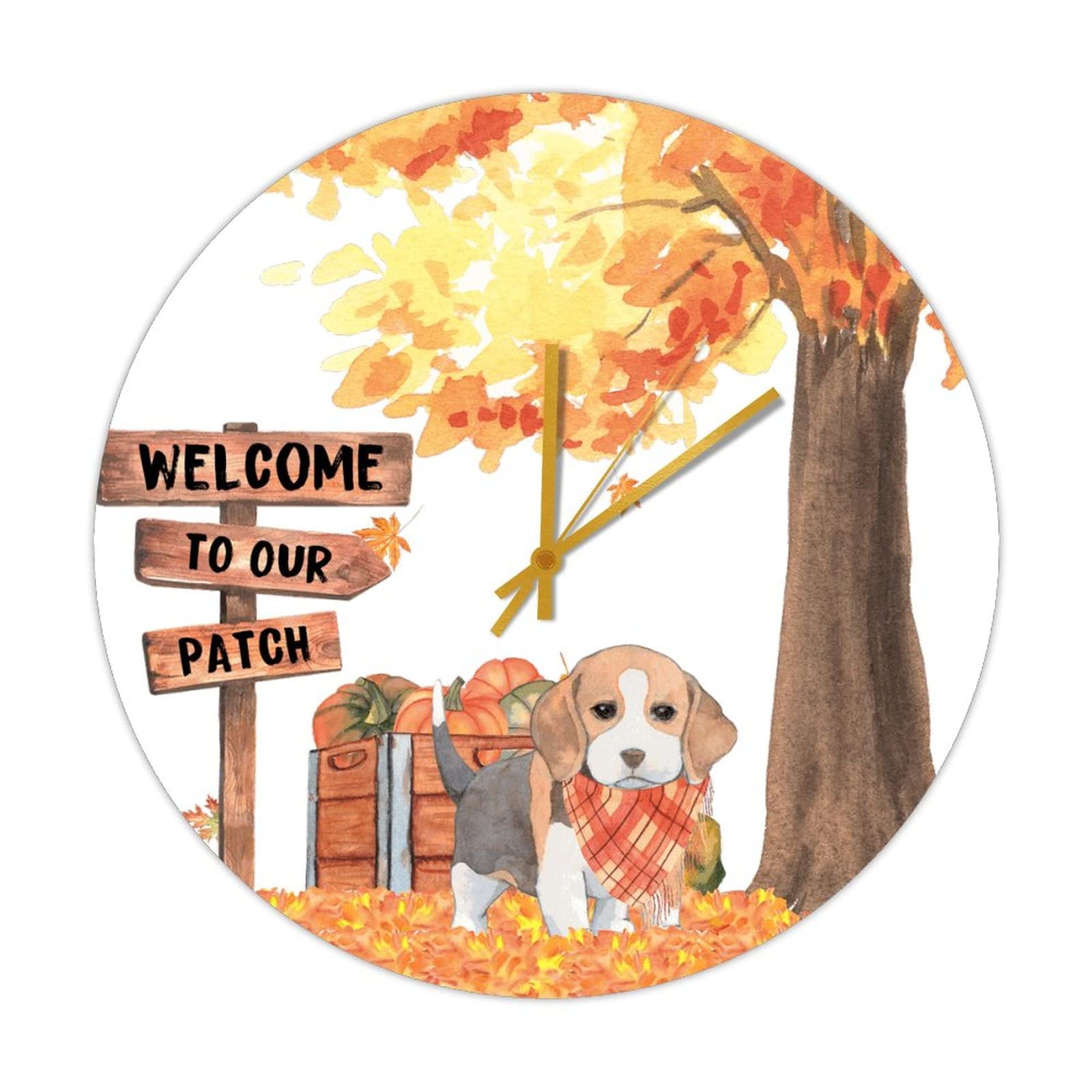 Horloge ronde en bois motif Beagle, une idée cadeau idéale pour la maison