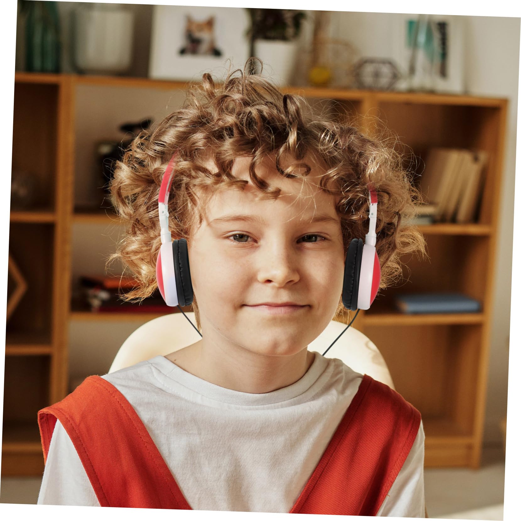 Uonlytech 4piezas Auriculares Plegables para Niño Niña Diadema y Cómoda para Escuela y Viajes Auriculares Cancelación De Ruido Usos Casa y Movimiento Color Vino