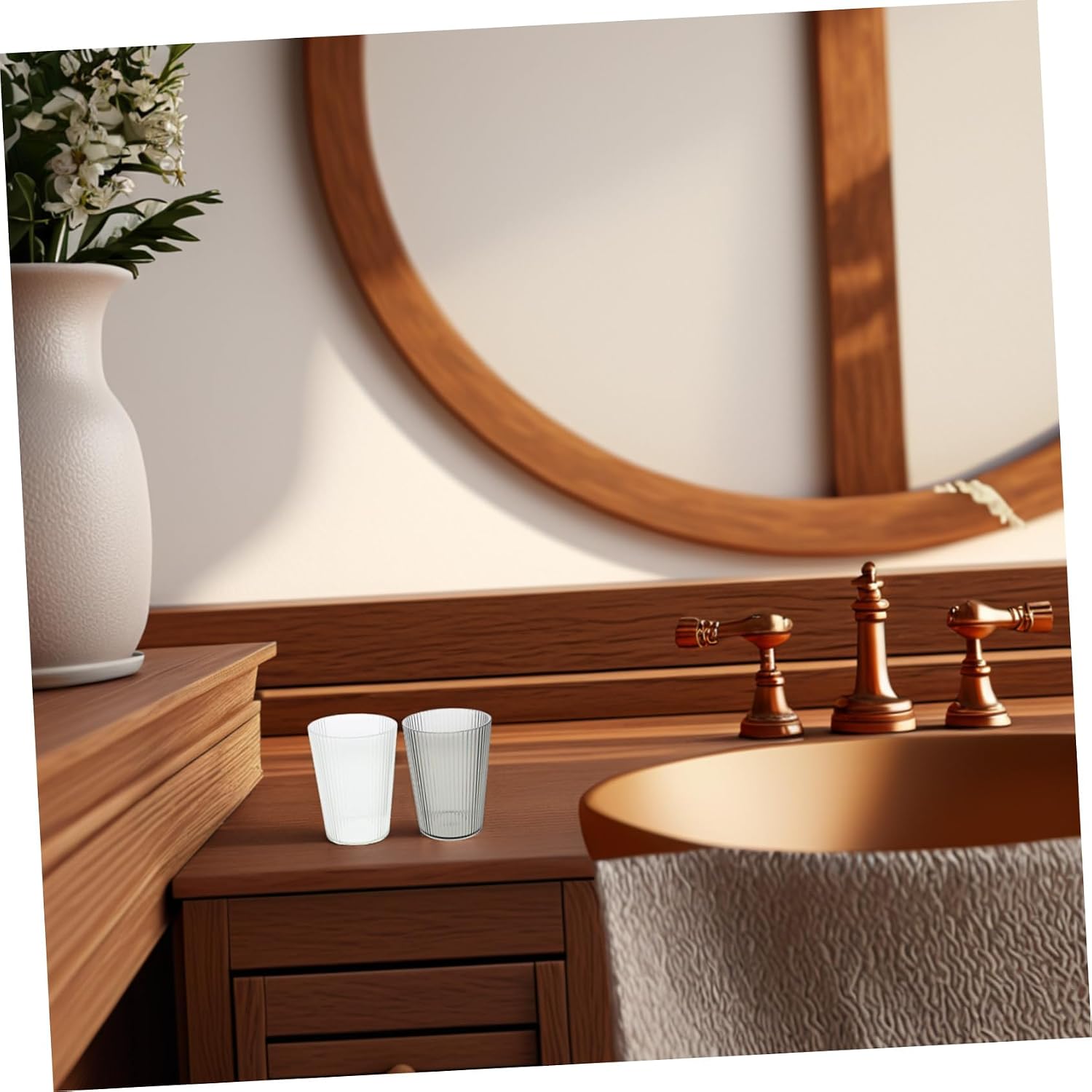 BESTOYARD 2pcs Bathroom Tumbler Plastic Toothbrush Storage Cup for Couples image 5