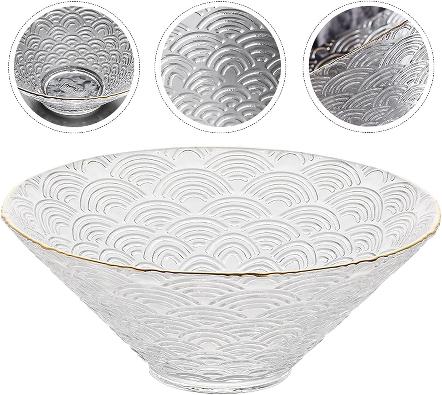 Saladier Bol à fruits, saladier, bols en verre Bol en verre ménager Bol à ramen Bol à fruits Bol à salade Ustensiles de cuisine Outil Conteneur de stockage des aliments 1PC Bols à bonbons
