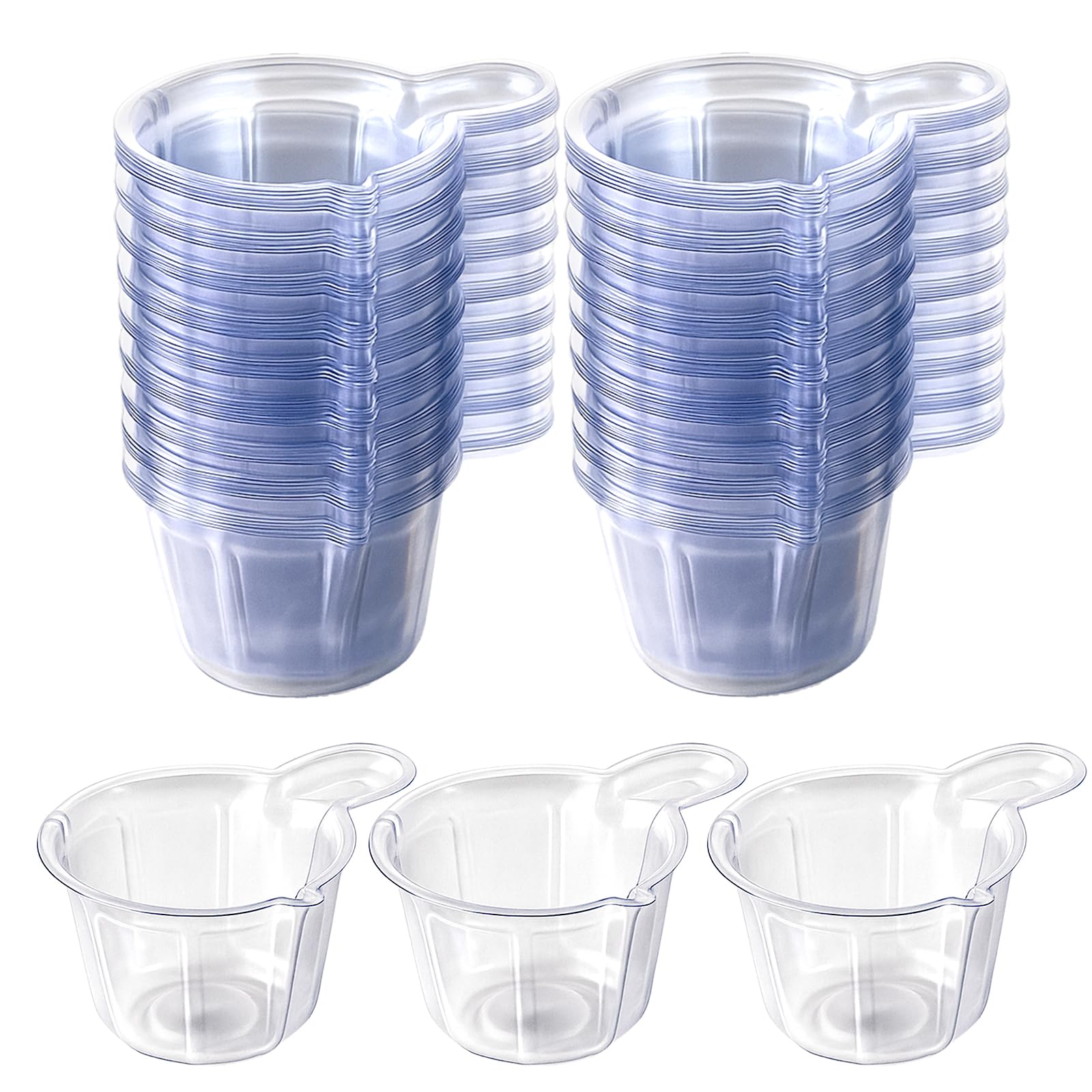 150 vasos medidores desechables de plástico, vasos de mezcla, vasos medidores, vasos medidores, vasos pequeños transparentes, vasos de plástico, vasos de color, para mezclar con epoxi (40 ml)