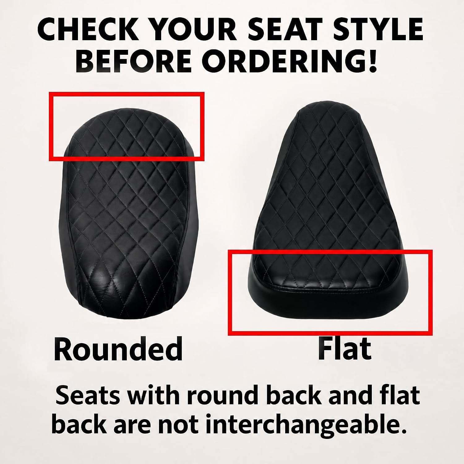 JMCHstore Black Diamond Stitch Retro Mini Bike Seat Cover for Coleman B200R B200C B200V RB200 Realtree RT200 MEGA Moto B212 MAX Cushion Replacement Parts