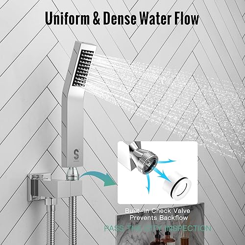 Miniatura 61 de SR SUN RISE Sistema de ducha montado en el techo de 12 pulgadas, mezclador de lluvia, sistema de cabezal de ducha de lluvia, dorado cepillado, Oro