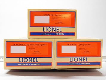 Lionel Union Pacific WWII BOXCAR Art PS1 Pack #6 O Gauge 3 CAR Set 2442060
