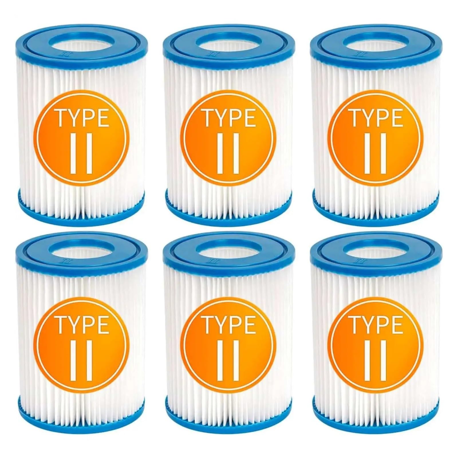 Cartuccia Filtro Tipo II, Cartuccia Filtro For Spa Da Piscina, Compatibile Con Bestway Flowclear II, Compatibile Con Lay Z Spa, 58094, 58383, 58386, 58117, 58386GS(6PCS)