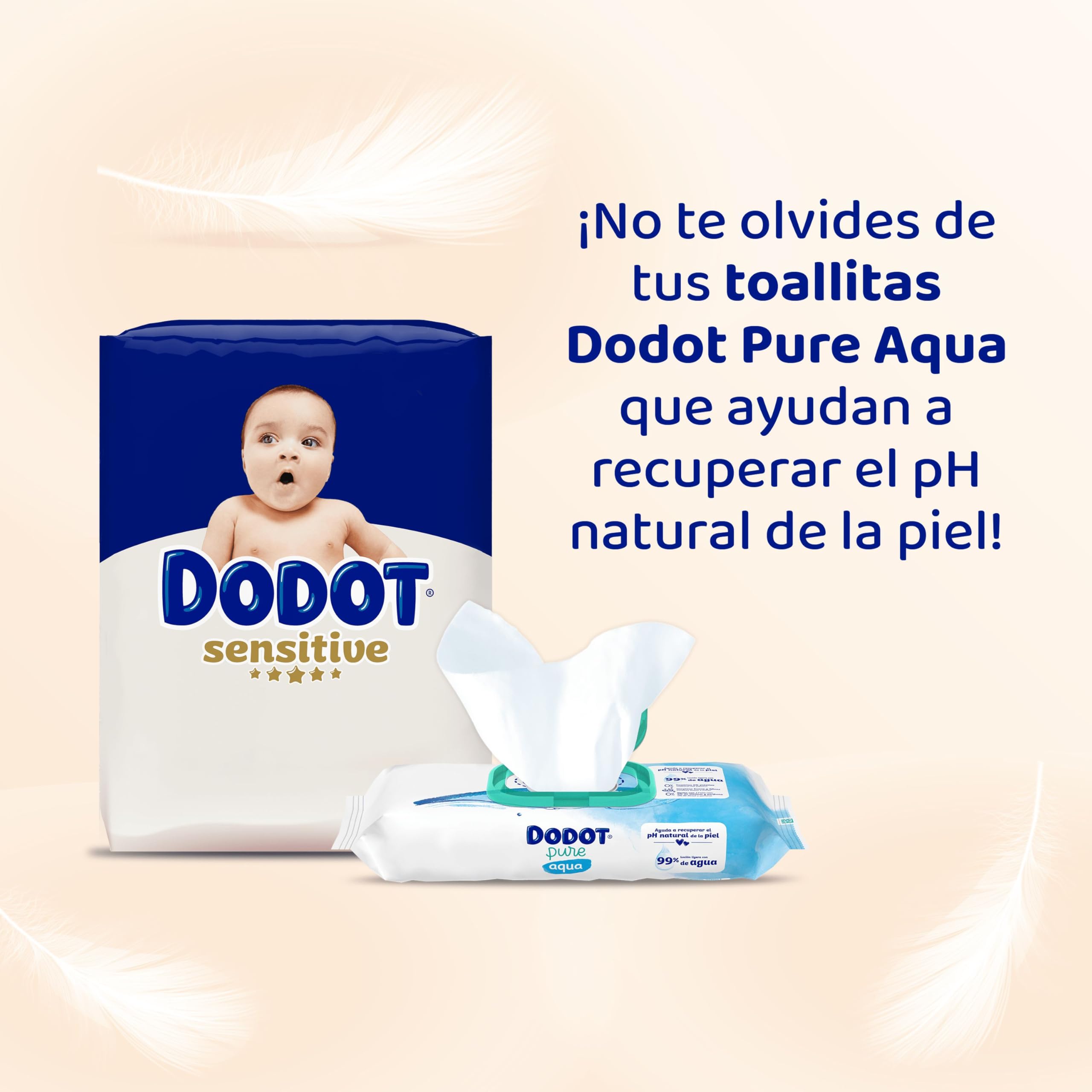 Dodot Pañales Bebé Sensitive, Talla 3 (6-10 kg), 224 Pañales + 1 Pack de 40 Toallitas Regalo de Aqua Plastic Free, Nº1 en Protección de la Piel deDodot, Pack Mensual — view 13