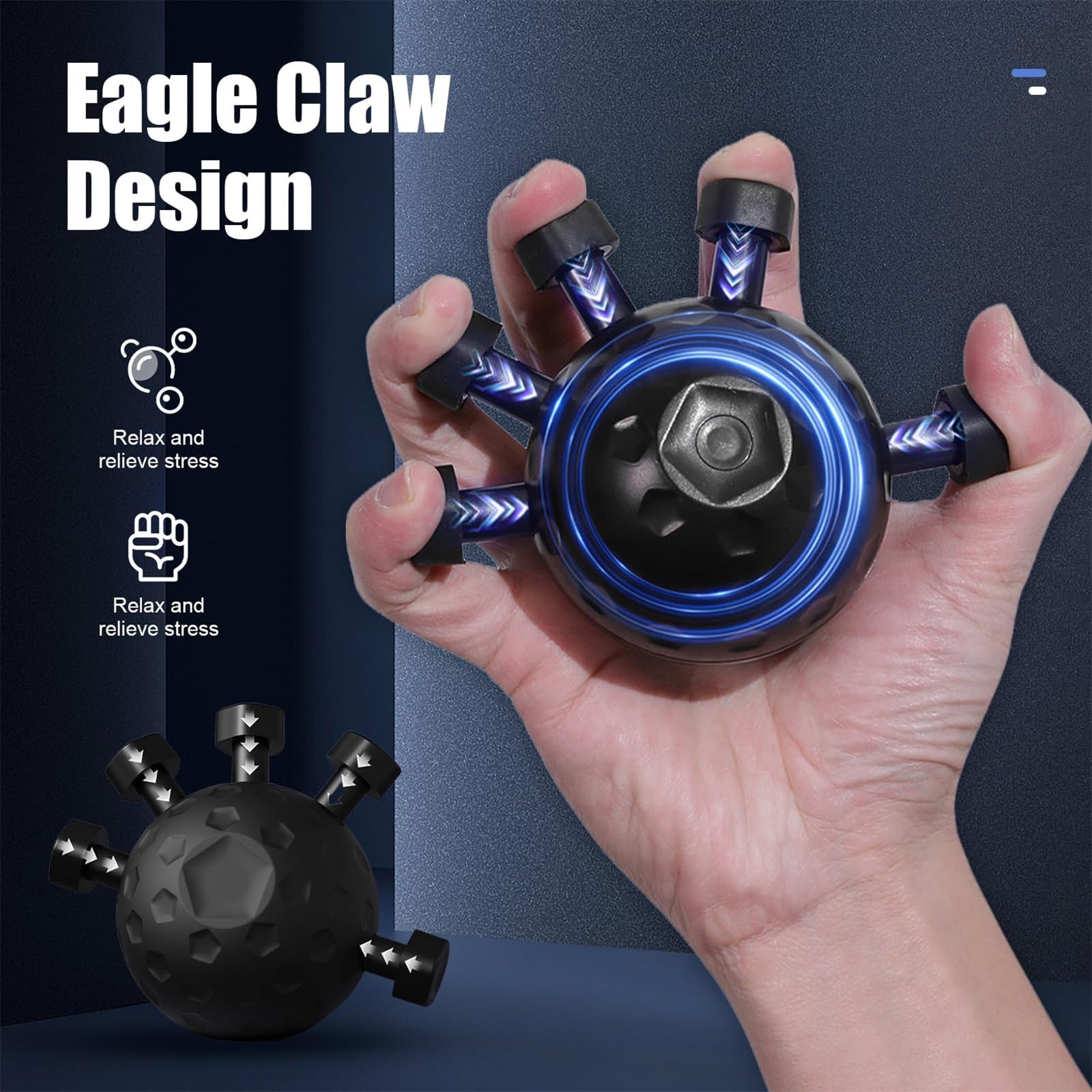 KnjoFly Finger Grip Strengthener, 2025 Upgraded Hand Grip Strengthener Finger Exerciser, Finger Exerciser Gripper, Adjustable Hand Grip Strengthener (Black)