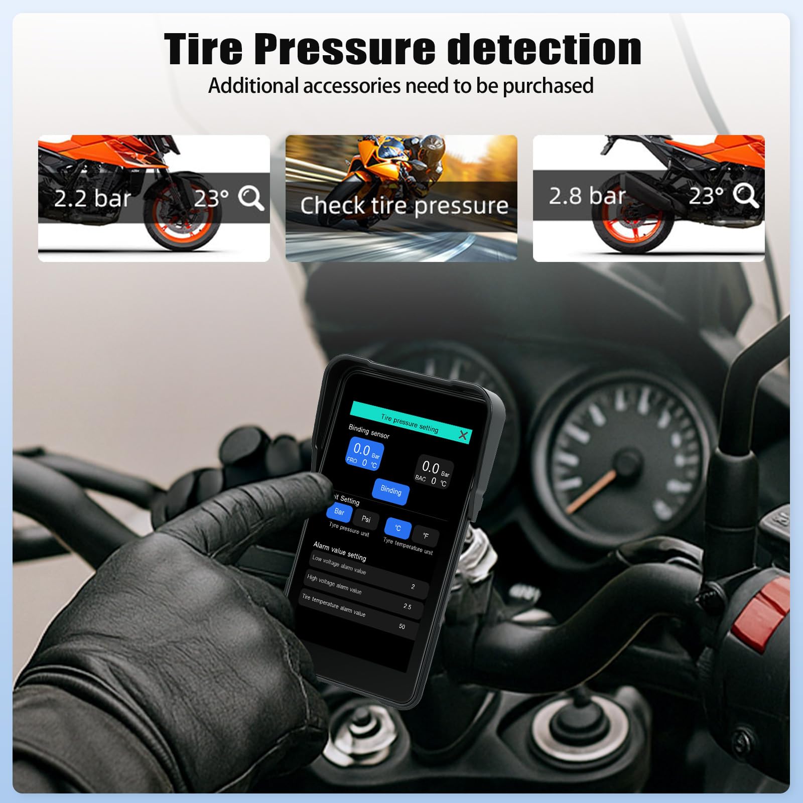 SIXTOP Écran CarPlay Moto avec GPS, CarPlay et Android Auto sans Fil, Portable GPS Navi pour Moto, Étanche IP68, 5 Pouces Écran Tactile avec Bluetooth