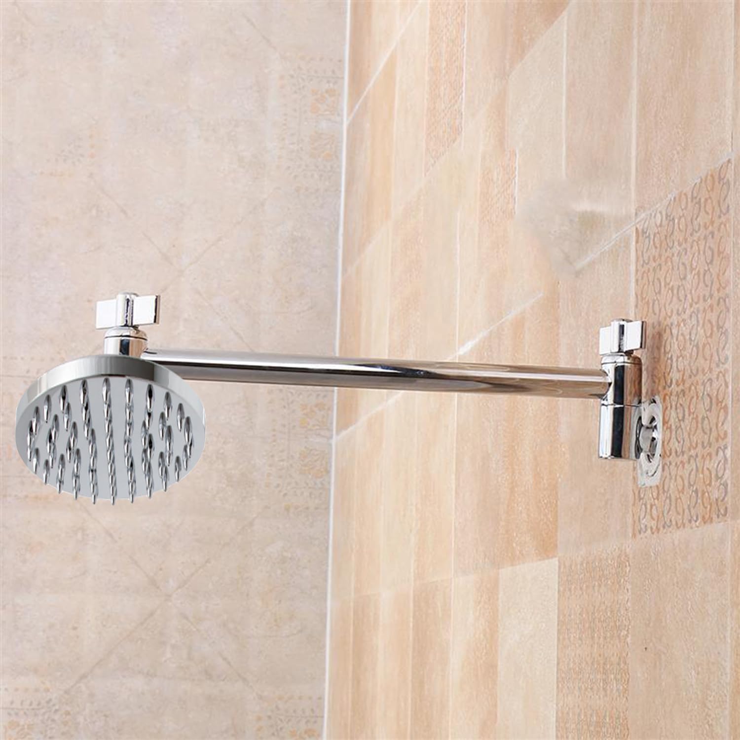Extensión de Alcachofa de Ducha, 288 mm Ajustable Brazo de Extensión de Alcachofa de Ducha de acero Inoxidable, Extensión de Brazo de Ducha con Tuercas de Seguridad, Conexión Universal G1/2'' (Plata)