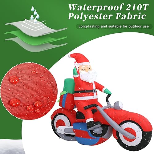 Miniatura 5 de Lewondr - Inflables, decoraciones de patio de Navidad inflables con luz led integrada, impermeable, decoración de Navidad para camión rojo