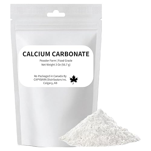 Carbonato de calcio en polvo de grado alimenticio – 2 oz (56.7 g) – Uso en vinificación elaboración de cerveza horneado Jugos de cocina Conservas de