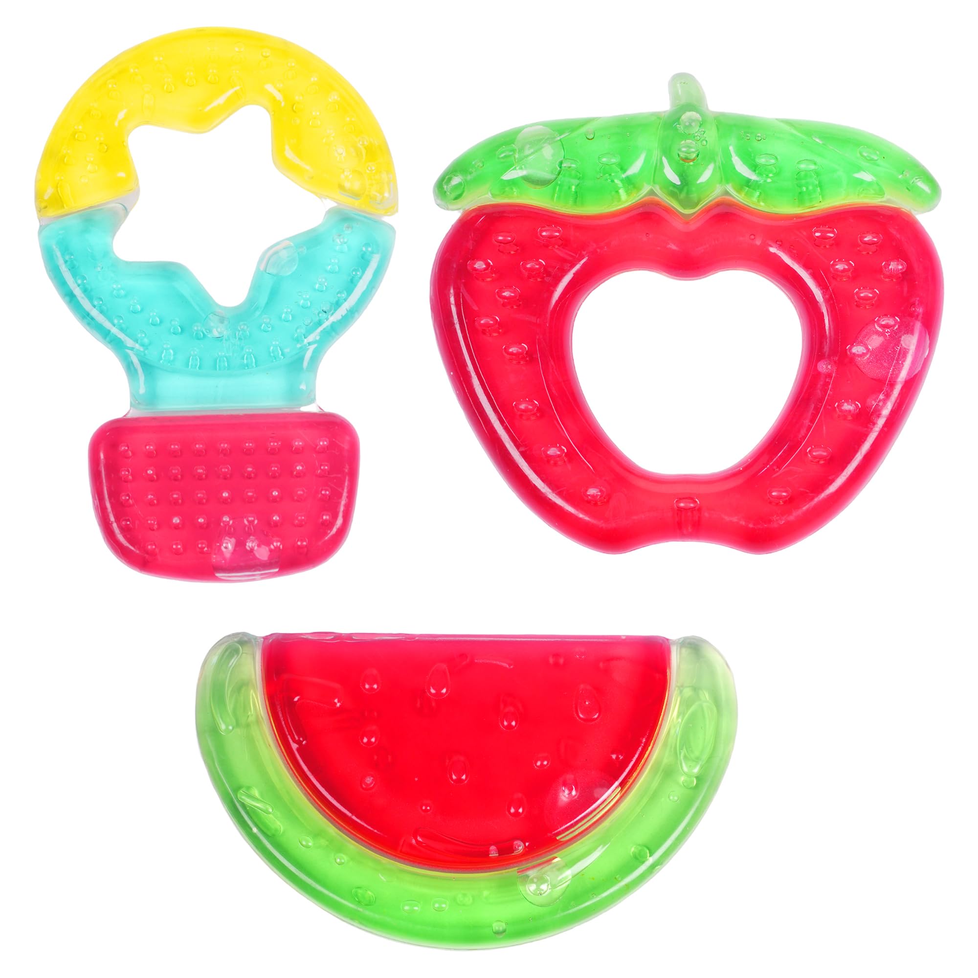 1st Step Water Filled Silicone Baby Cooling Teether Soother, 100% Safe BPA Free 4M+ (Pack of 3)-image-46