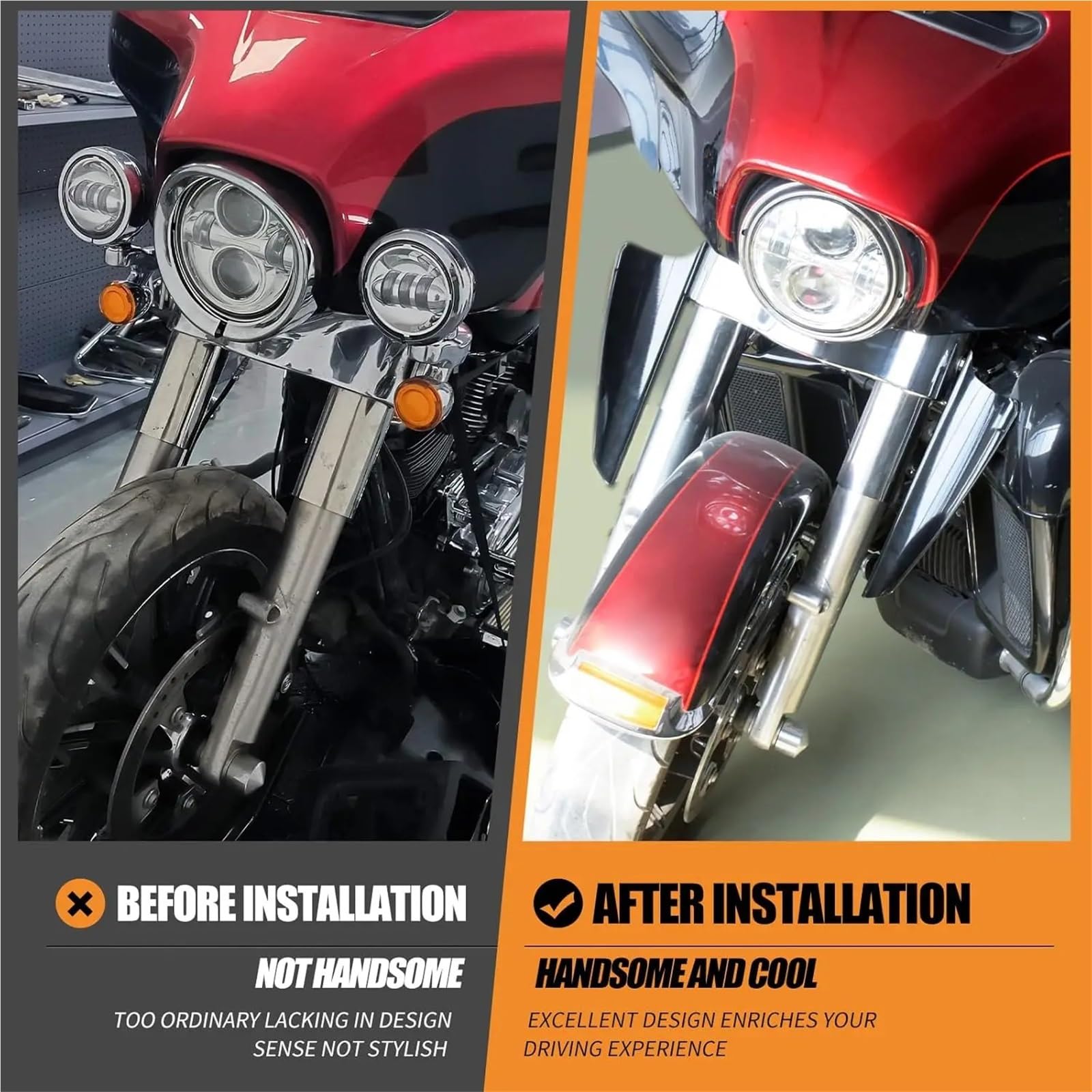 powietrzadeflektor Czarne osłony przeciwwiatrowe mocowane do przedniego widelca, pasujące do Harley Touring Road King Street Glide Electra 1995-2023 Deflektor motocykla