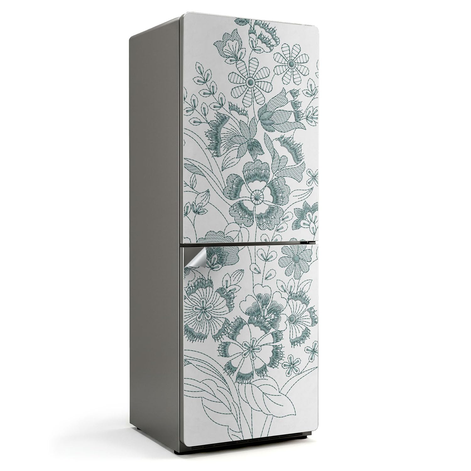 Vinilo Adhesivo para Frigorífico 70x190 cm que Protege contra Rayones con Estilo Floral