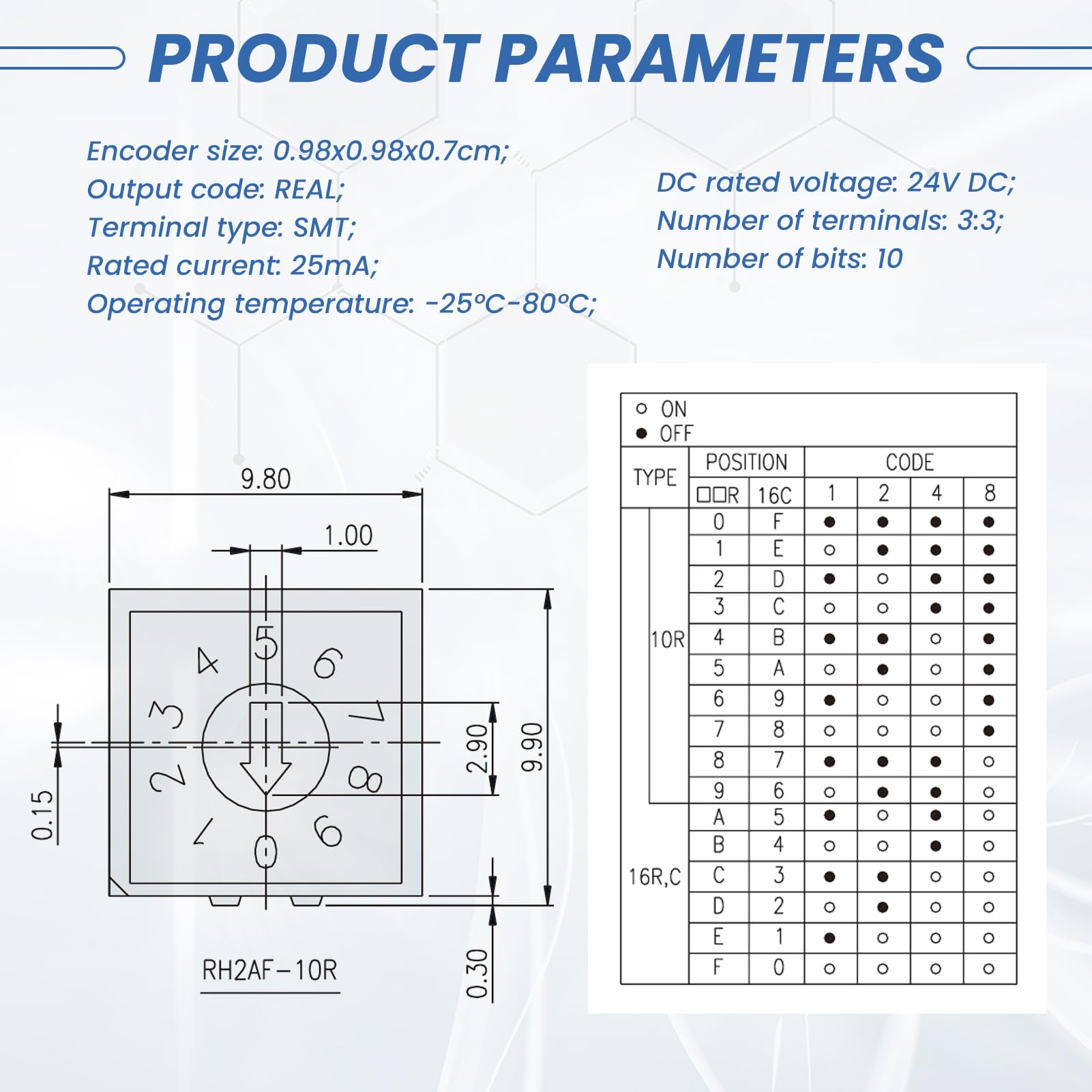 Commutateur Came Rotatif RM3HAF-10 10 Positions pour Lunii Ma Fabrique à Histoires Interrupteur d'Encodeur