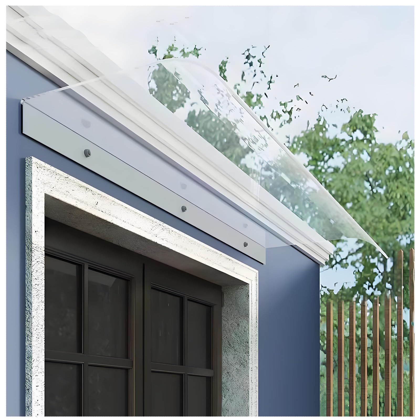 GJMSSMY Outdoor Door Canopy, Waterproof Awning for Garden, UV Protection, Fits 40-170cm, Snow & Rain Shield, Durable Polycarbonate, Easy Install, 50x120cm (20"x47")