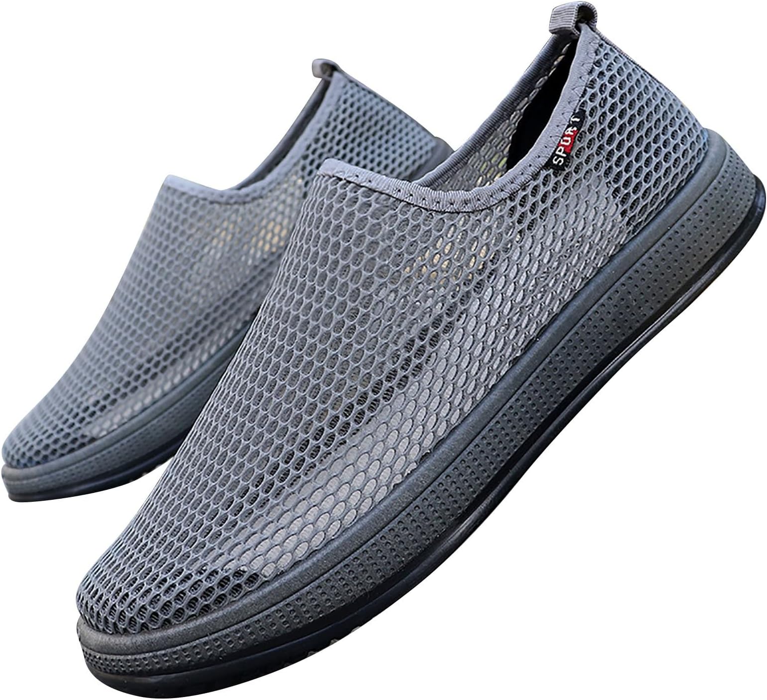 Mens Trainers Running Shoes Fashion Spring and Summer Men Sports Shoes Flat Bottom Lightweight Mesh Breathable Slip On Comfortable Solid Color Simple Features: Barefoot Shoes Mens