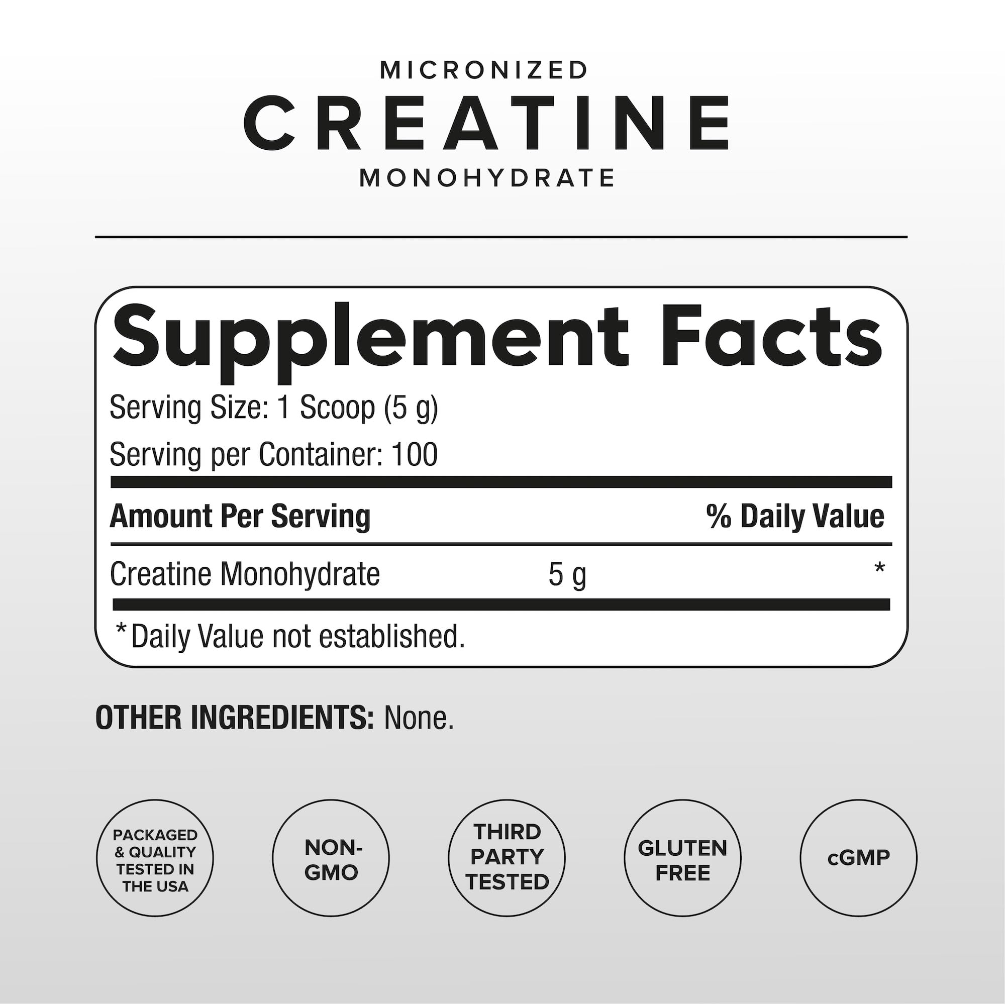 Puregen Labs Micronized Creatine Monohydrate Powder 500g, 100 Servings — Amazon image 2