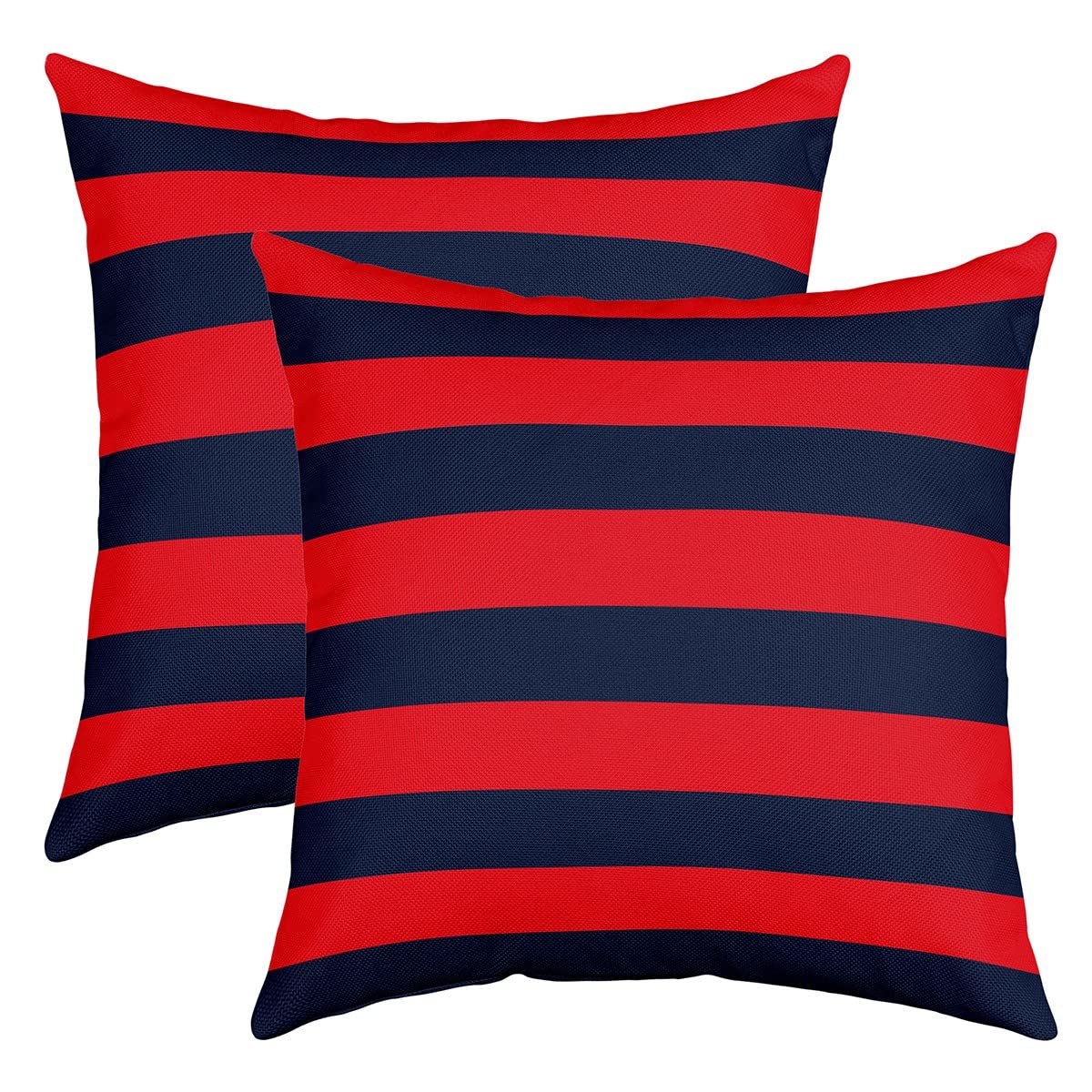 Stripes Pillow Covers 20"x20"Set Of 2 Navy Blue Red Stripes Throw Pillow Covers Aesthetic Ombre Patchwork Cushion Covers For Women Men Living Room Bedroom Decor Car Outdoors Chair, Reversible Soft — image 1