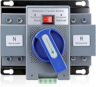 220V 63A Dual Power Automatic Transfer Switch, ATS 2P 50/60Hz, Generator Changeover Switch