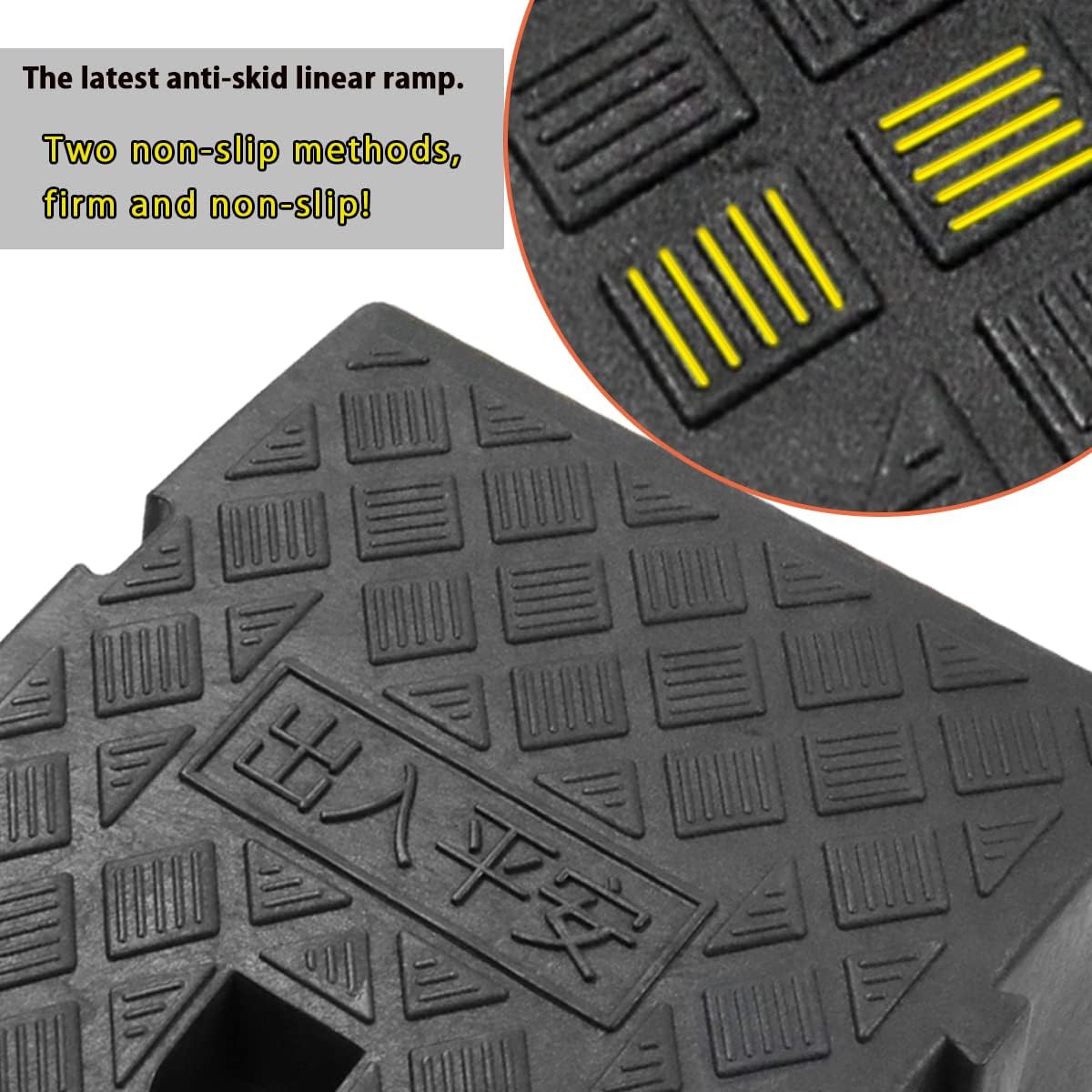 Rampa di Marciapiede in Plastica Rampa carrabile per marciapiede per Auto per Garage Rotelle car set da 2 con 2 Bulloni di Espansione - 3