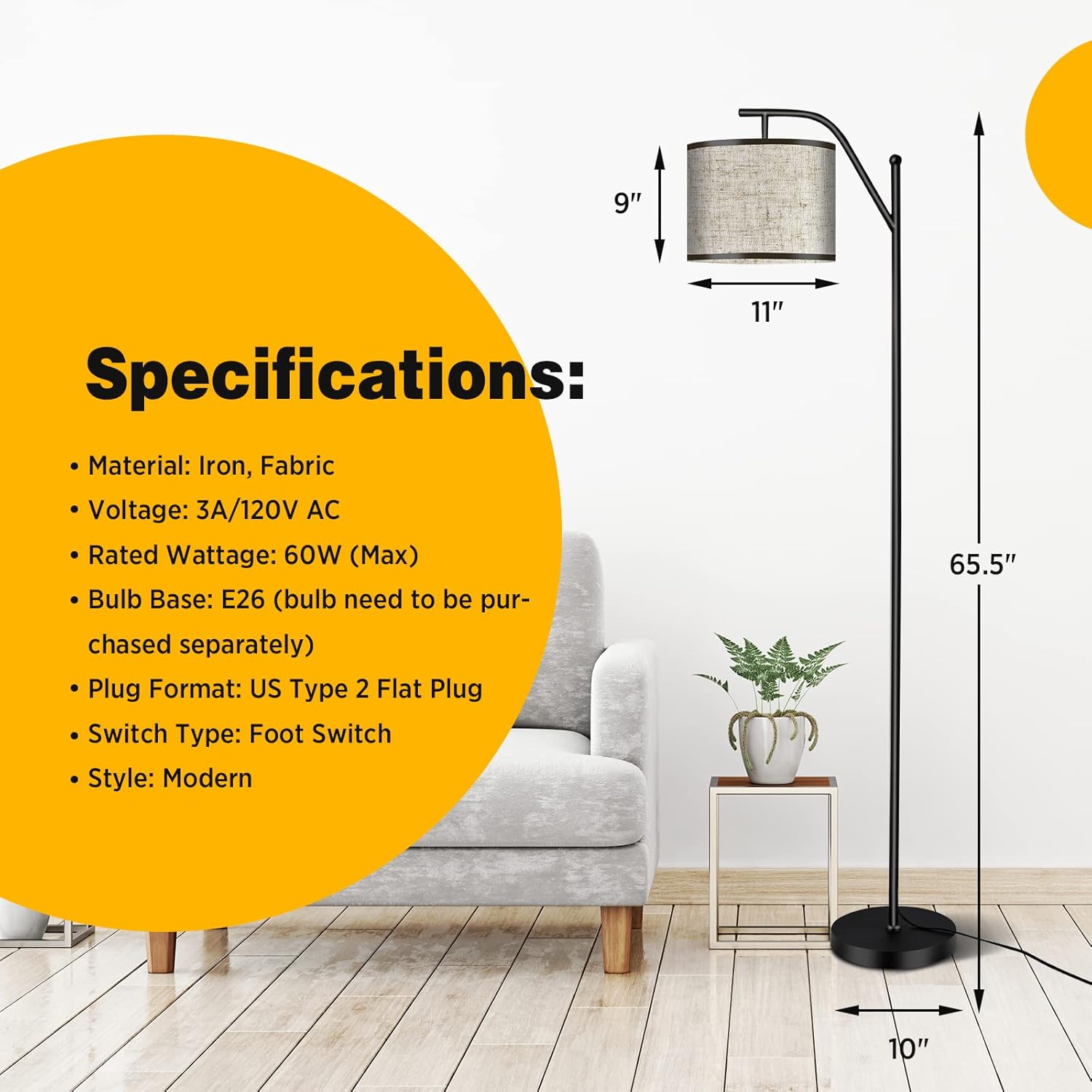 Hоlіdау Dеаlѕ 🛒 Tangkula Floor Lamp for Living Room, Mid Century Tall Pole Lamp with Arc Hanging Shade, Foot Switch & Metal Base, Indoor Reading Standing Light for Living Room Bedroom Office, LED Bulb Not Included Lіmіtеd Stосk Tangkula Floor Lamp for Living Room, Mid Century Tall Pole Lamp with Arc Hanging Shade, Foot Switch & Metal Base, Indoor Reading Standing Light for Living Room Bedroom Office, LED Bulb Not Included