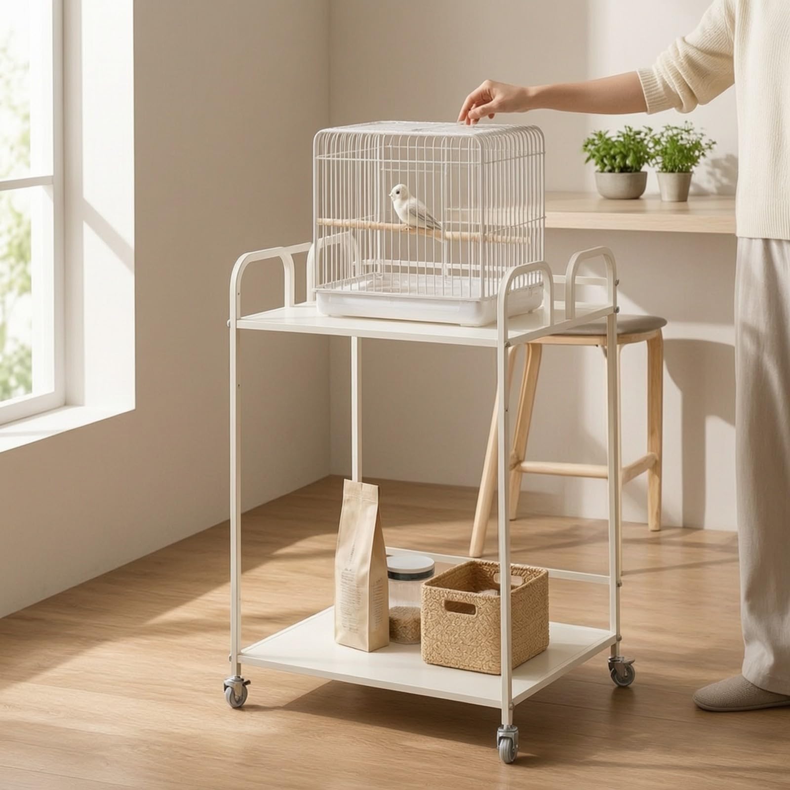 Sharplace Aus käfig-Untergestell | praktische Ablagen, rollbar, Regal, für Balkon, Besitzer