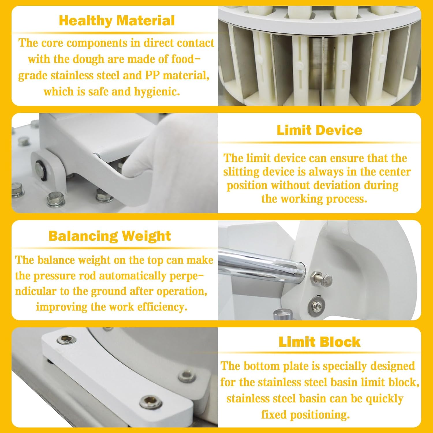 TECHTONGDA Manual Dough Divider Rounder 18PCS Commercial Desktop Hydraulic Bread Cutter Lump Spacer for Bakeries 60-320g/pcs