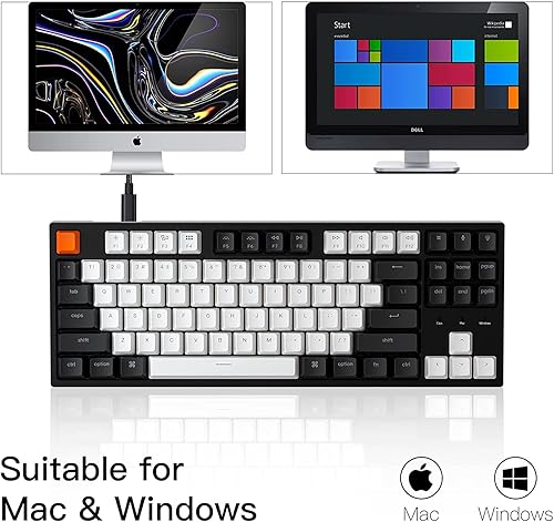 Miniatura 7 de Keychron Teclado mecánico C1 con cable intercambiable en caliente de 87 teclas, cable USB tipo C, teclas ABS de doble disparo, teclado mecánico TKL