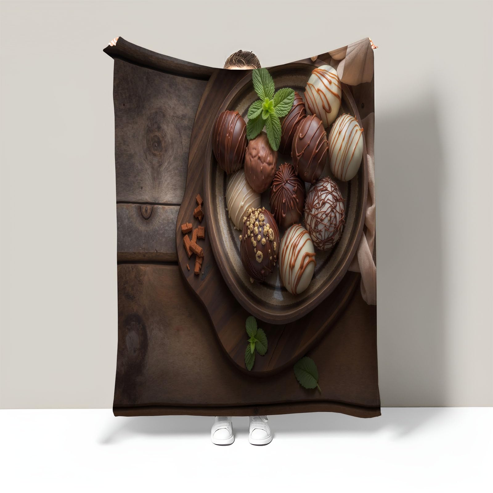 Couverture de Lit en Flanelle Douce Brun Chocolat Impression 3D