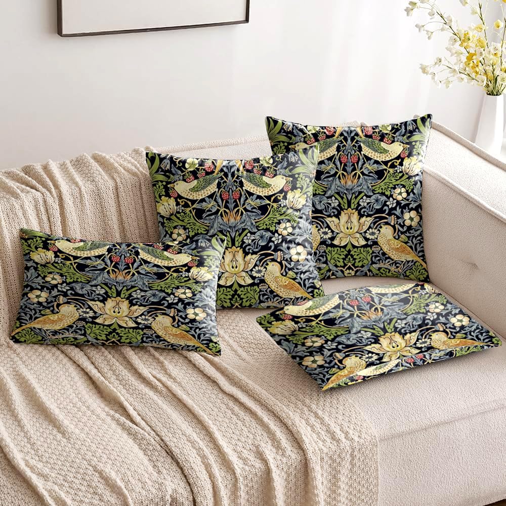 Vassoio Da Grembo Con Cuscino William Morris - 43x33 Cm, Per Laptop, Colazione A Letto, TV, Design Minimal, Tovaglietta Imbottita
