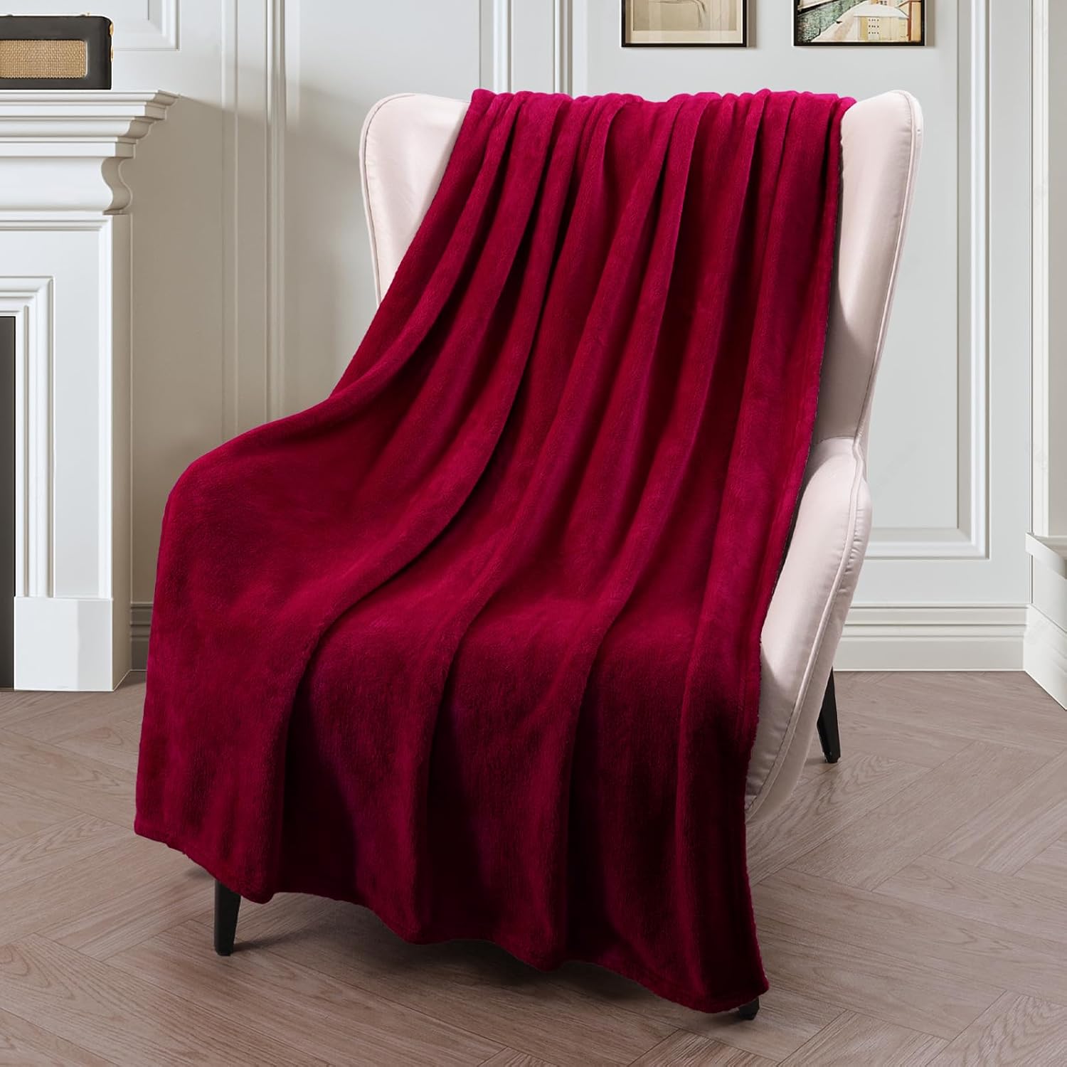 Exclusivo Mezcla Soft Throw Blanket, 127 x 178 CM Fleece Velvet Blanket for Sofa Settees, Fluffy